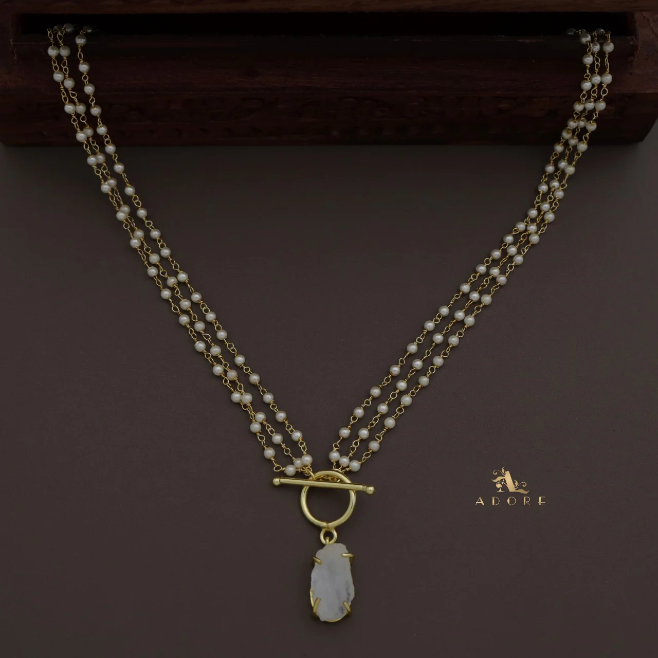 Carly Ring Raw Stone Pearl Neckpiece - Image 6