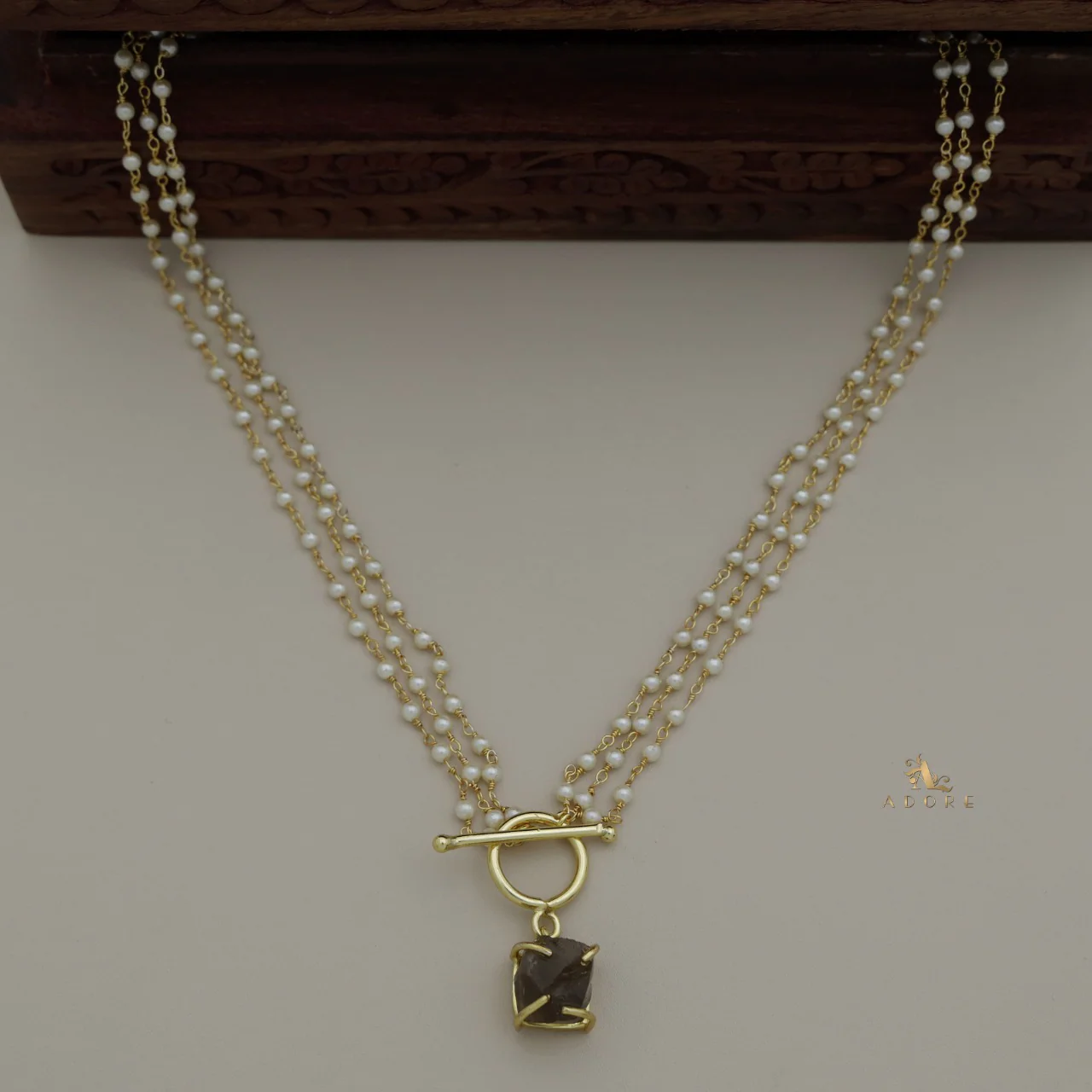 Carly Ring Raw Stone Pearl Neckpiece - Image 8