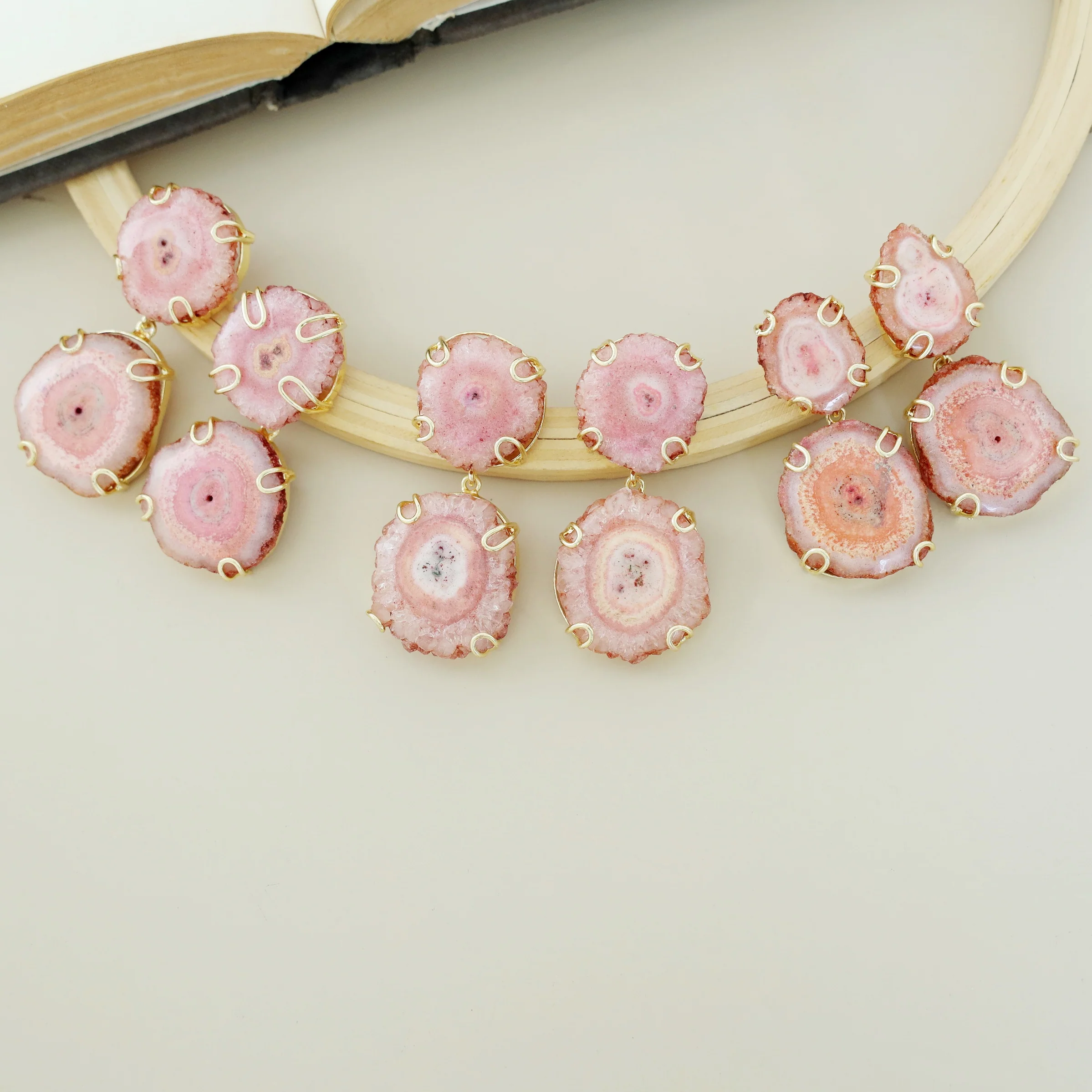 Carmilina 2 Layer Solar Agate Earring - Image 8