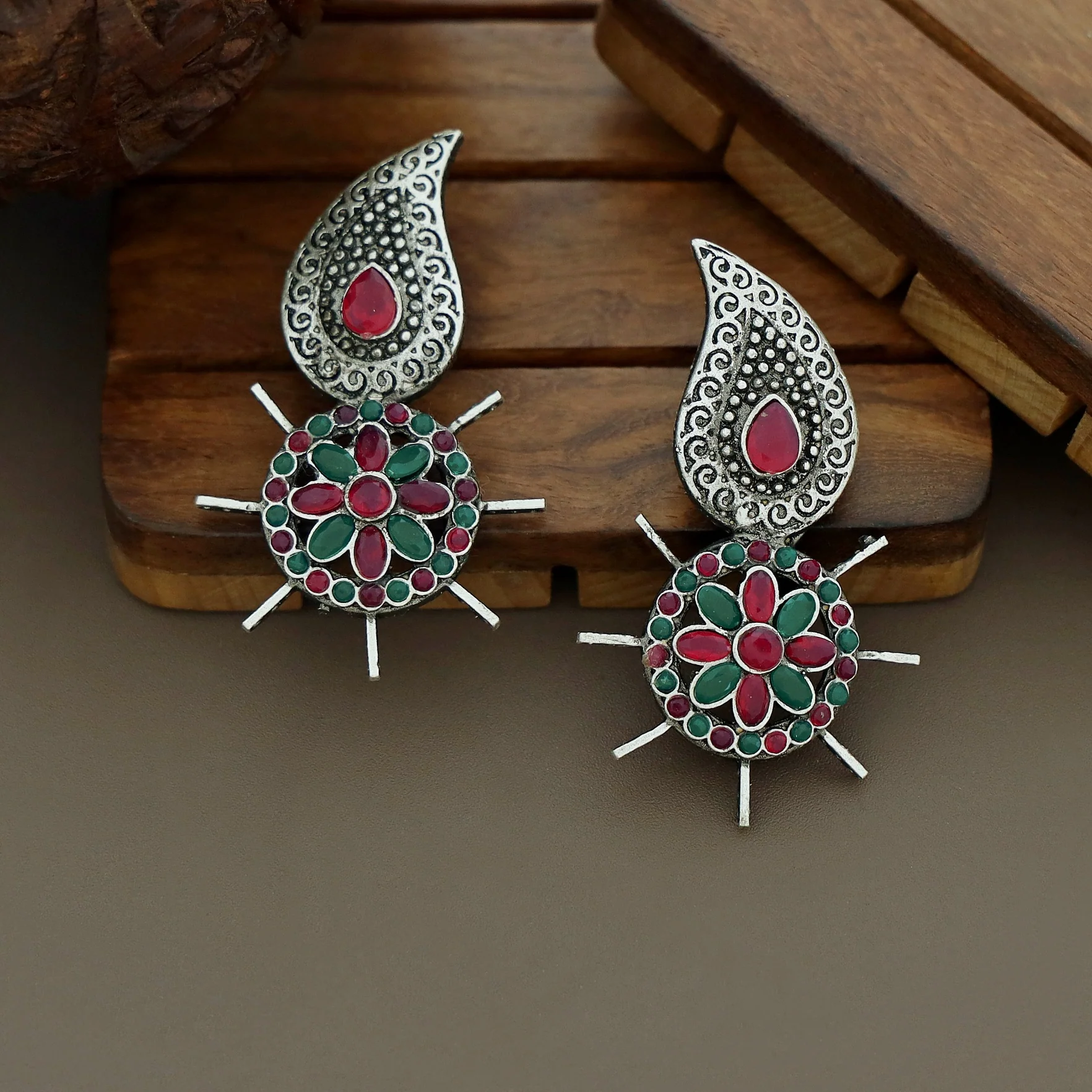 Carolina Flower Inverted Mango Earring - Image 2