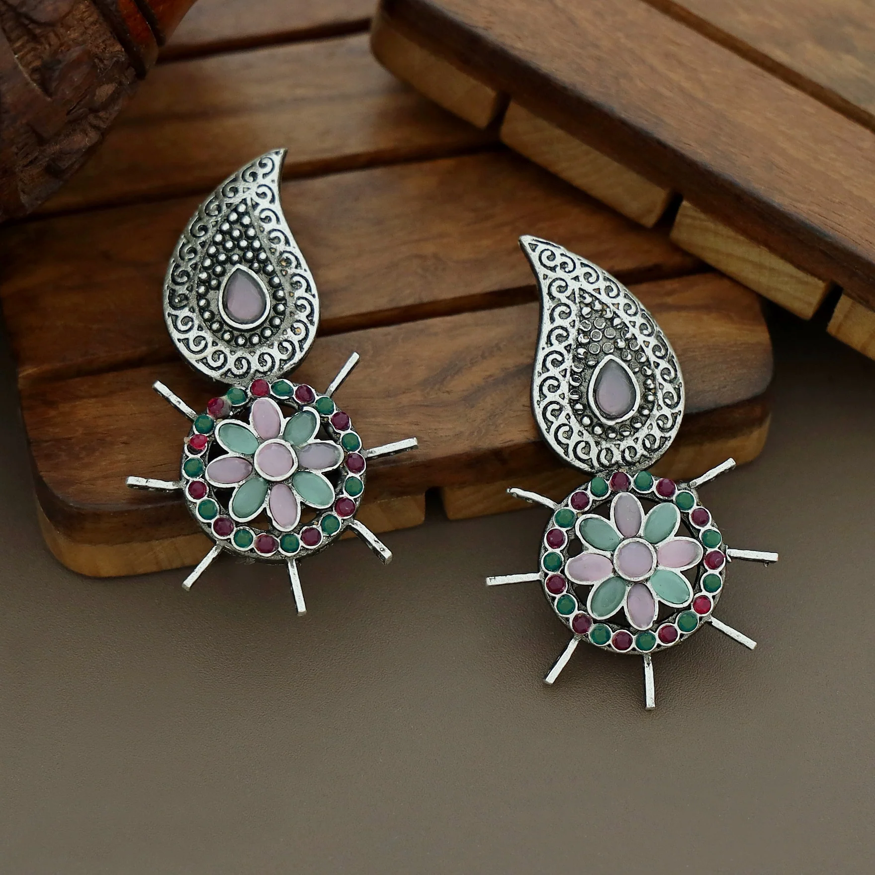 Carolina Flower Inverted Mango Earring - Image 6