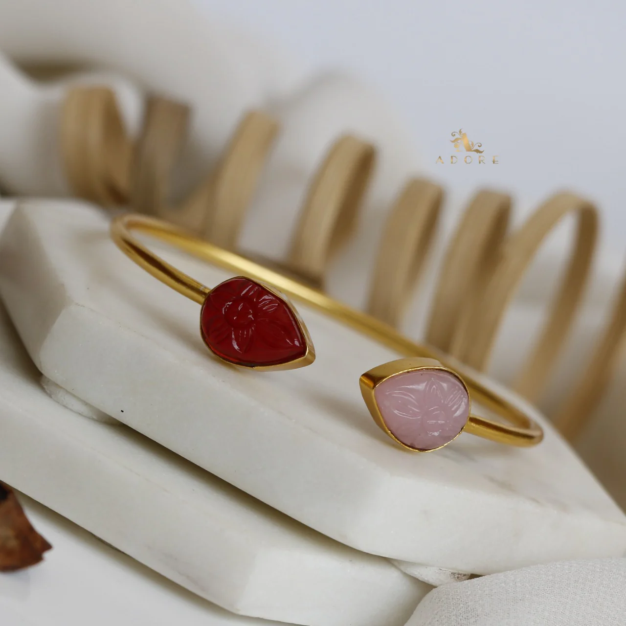 Carved Twin Flower Bracelet - Image 11