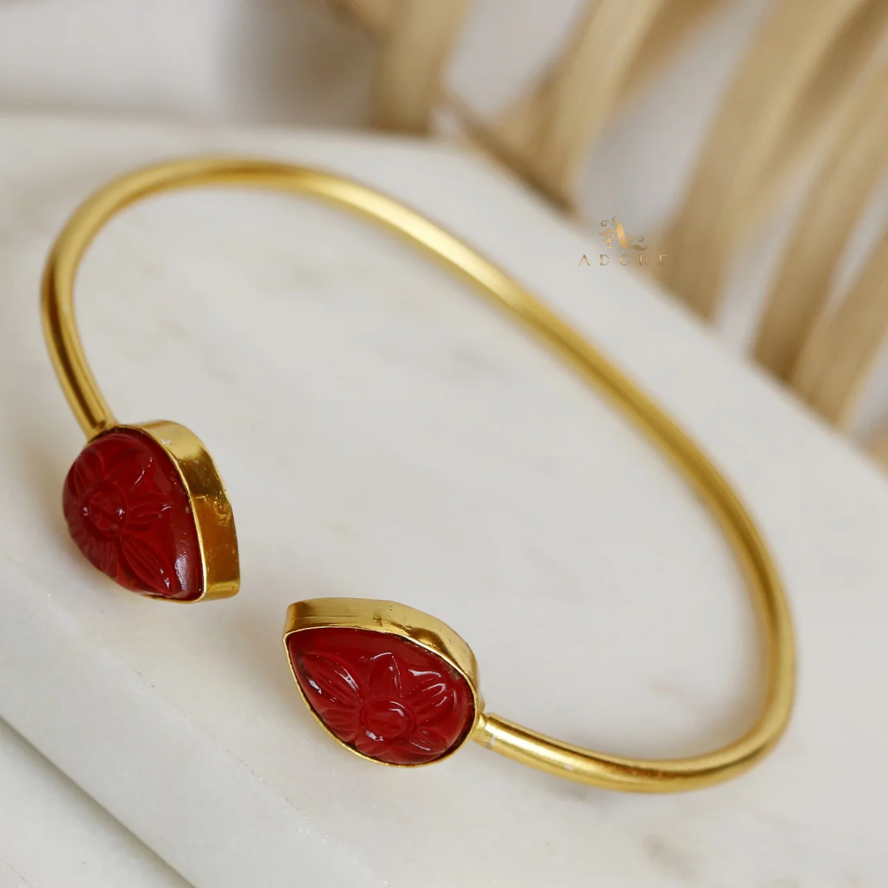 Carved Twin Flower Bracelet - Image 12
