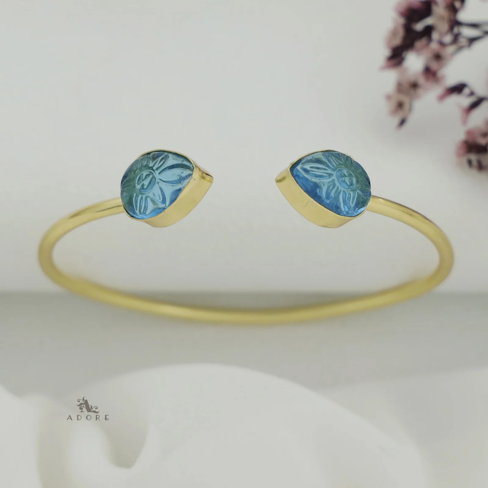 Carved Twin Flower Bracelet - Image 2