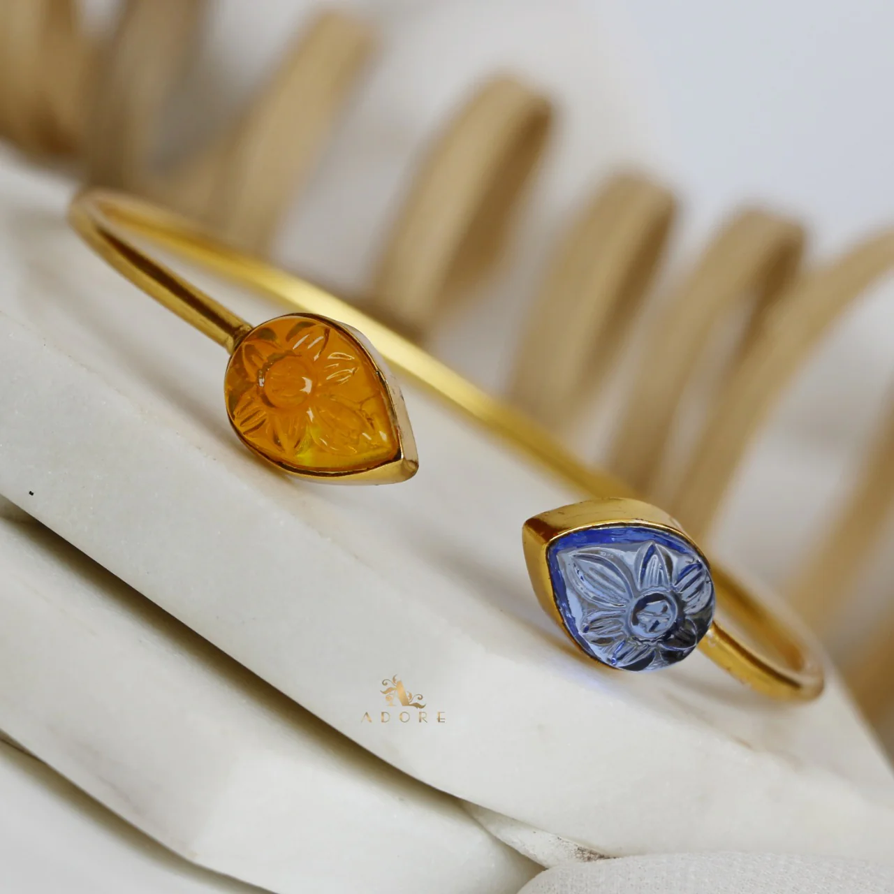 Carved Twin Flower Bracelet - Image 4