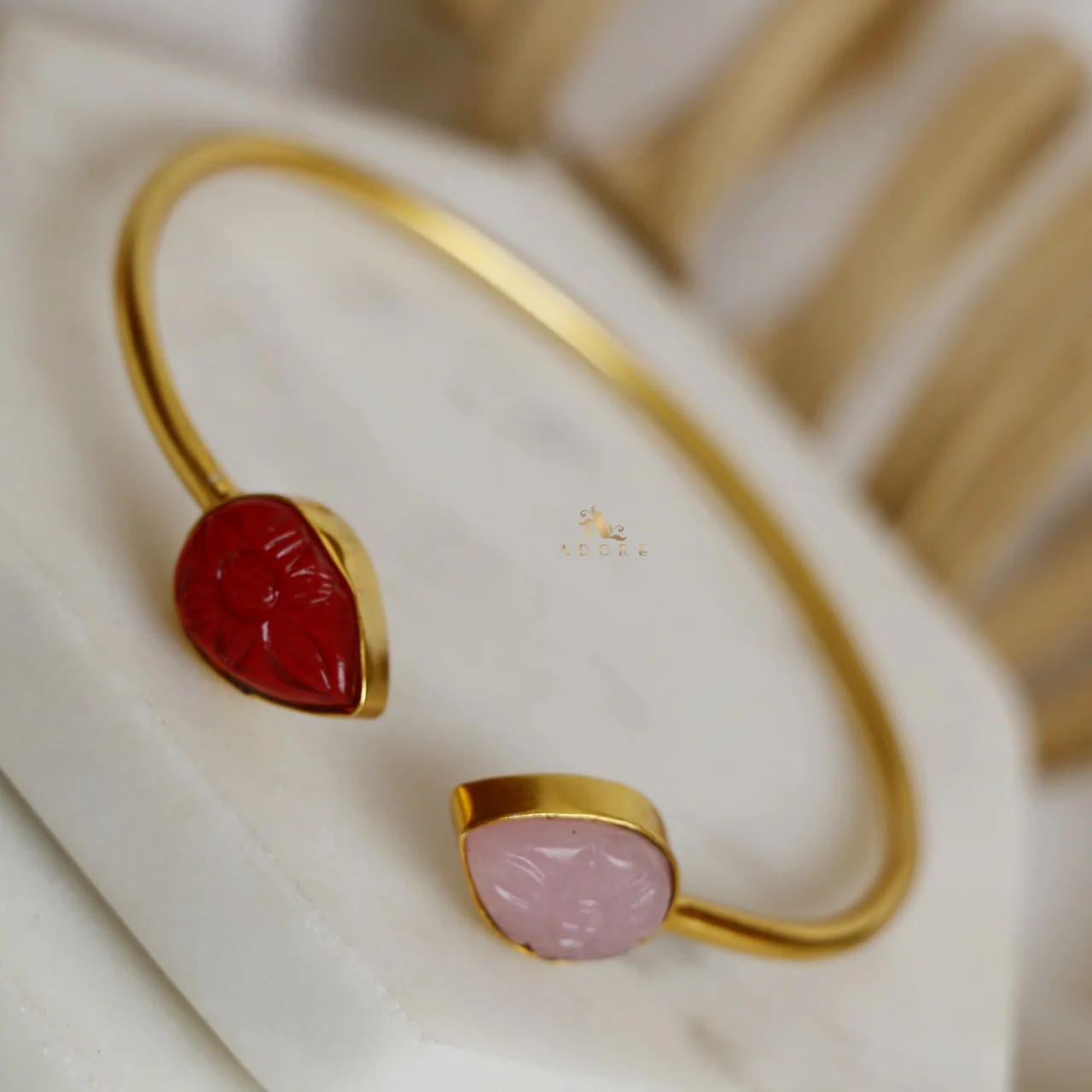 Carved Twin Flower Bracelet - Image 5