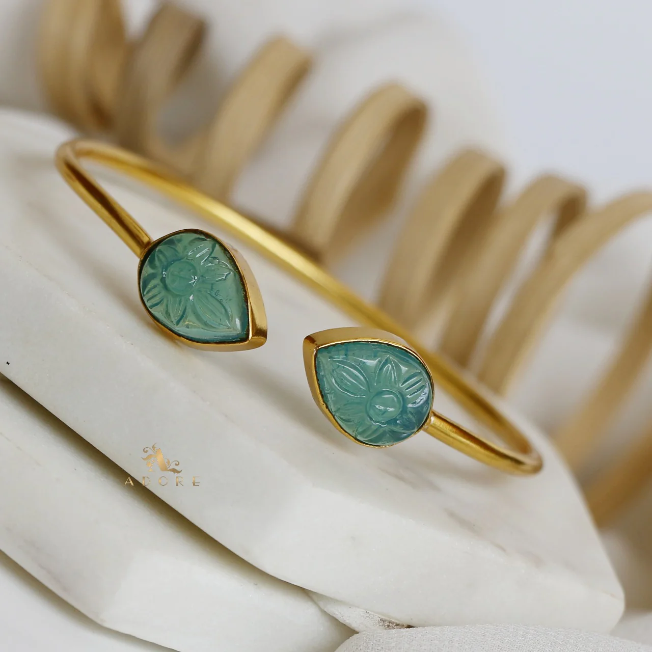 Carved Twin Flower Bracelet - Image 7