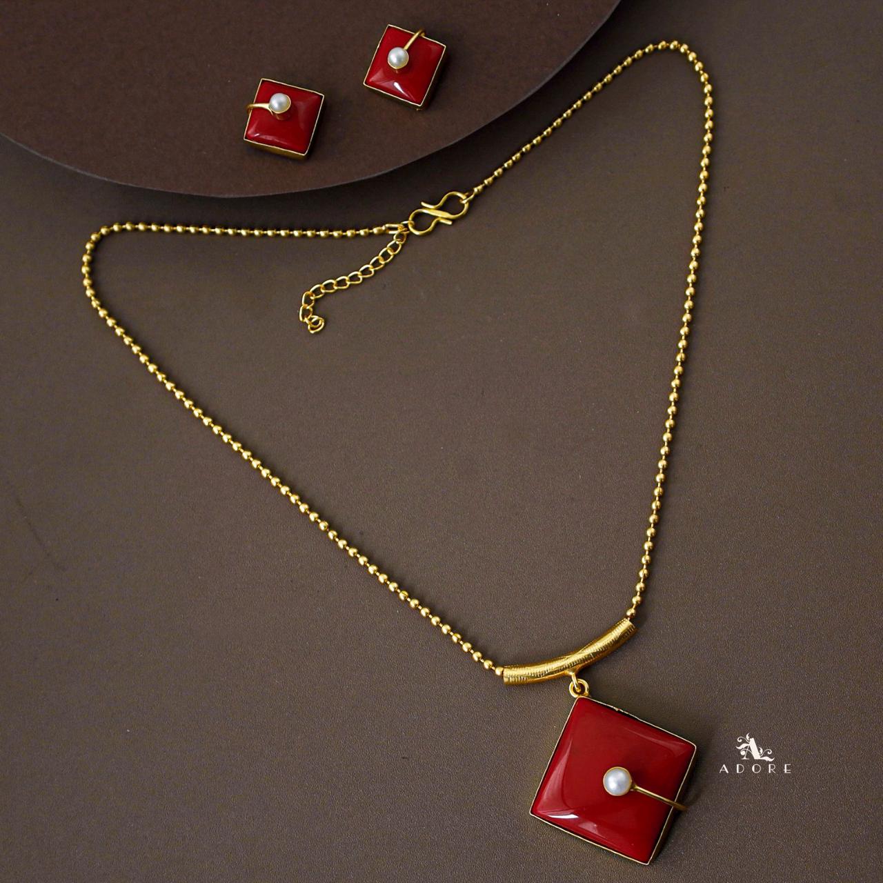 Catalina Diamond Pearl Short Neckpiece With Earring - Image 13