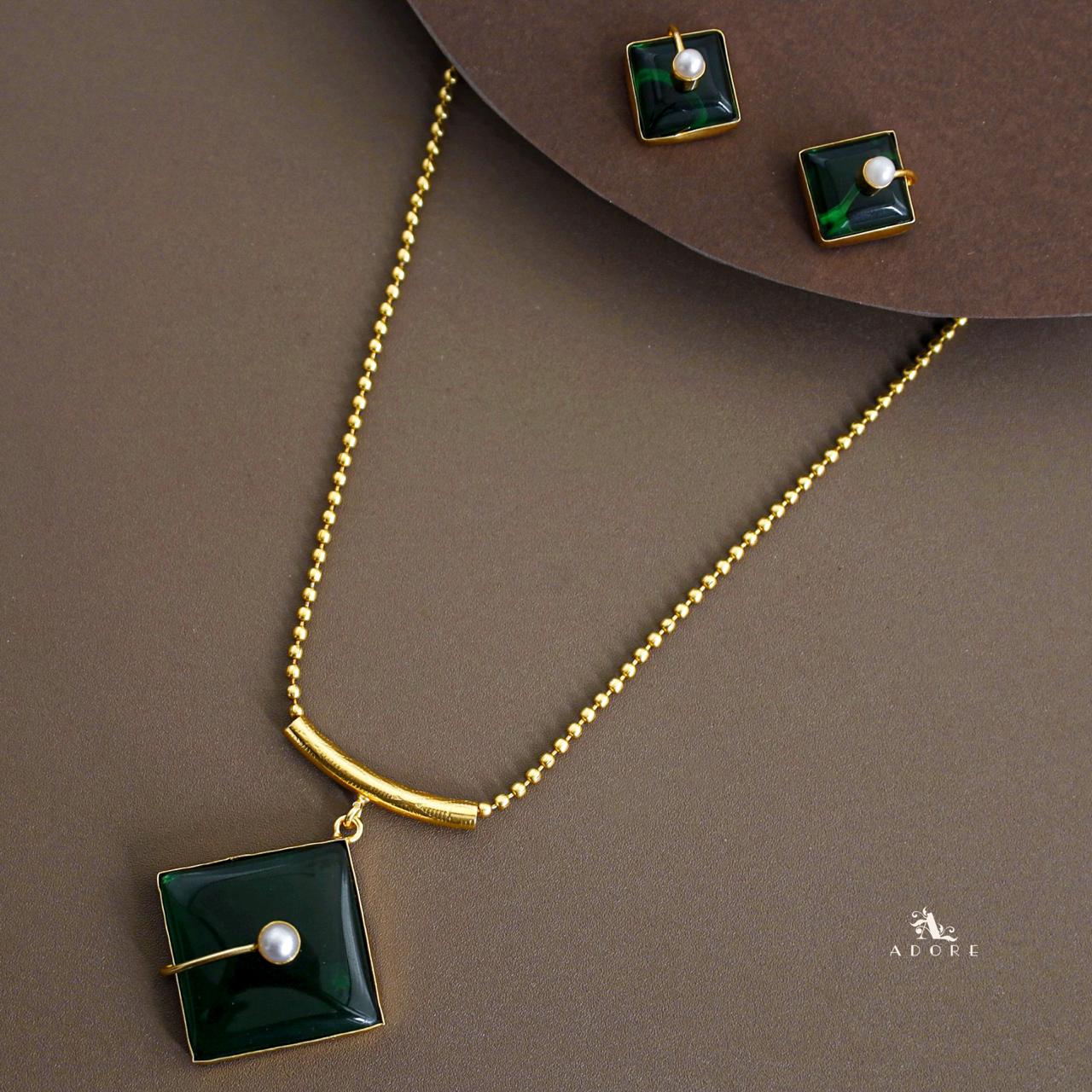 Catalina Diamond Pearl Short Neckpiece With Earring - Image 14