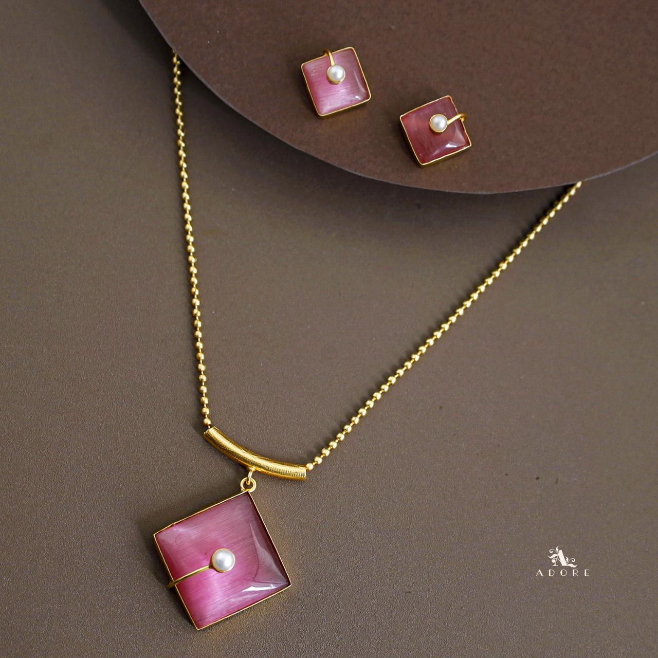 Catalina Diamond Pearl Short Neckpiece With Earring - Image 20