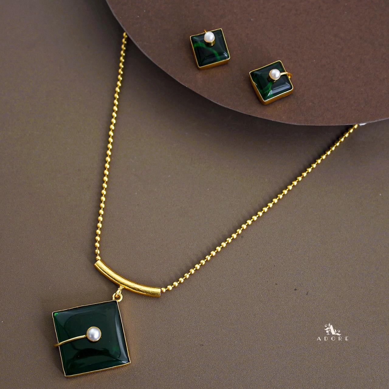 Catalina Diamond Pearl Short Neckpiece With Earring - Image 22