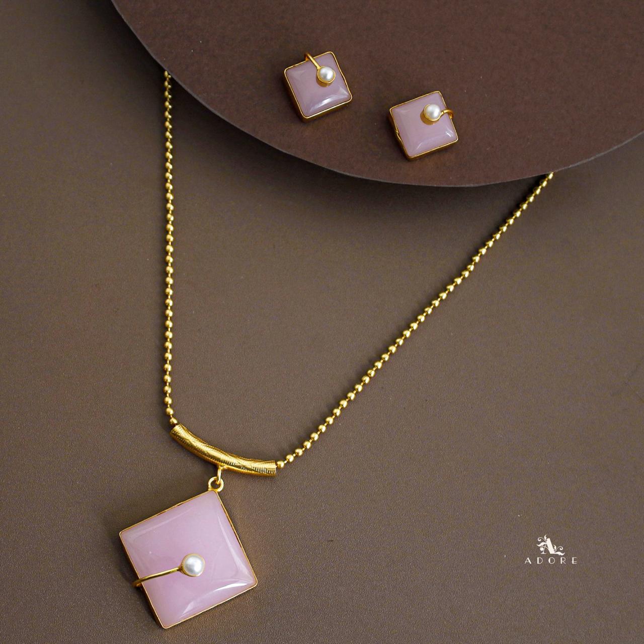 Catalina Diamond Pearl Short Neckpiece With Earring - Image 4