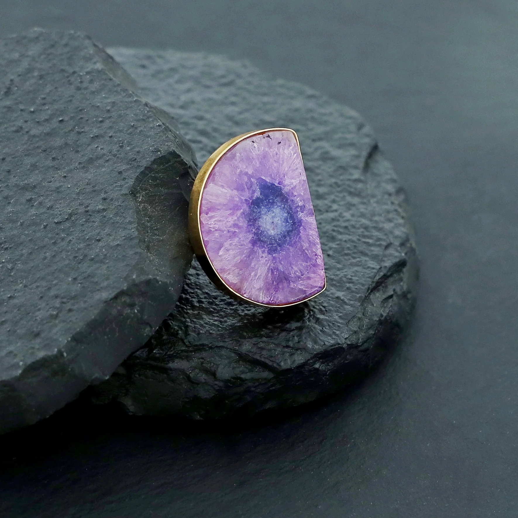 Cecilia Half Circle Agate Ring - Image 11