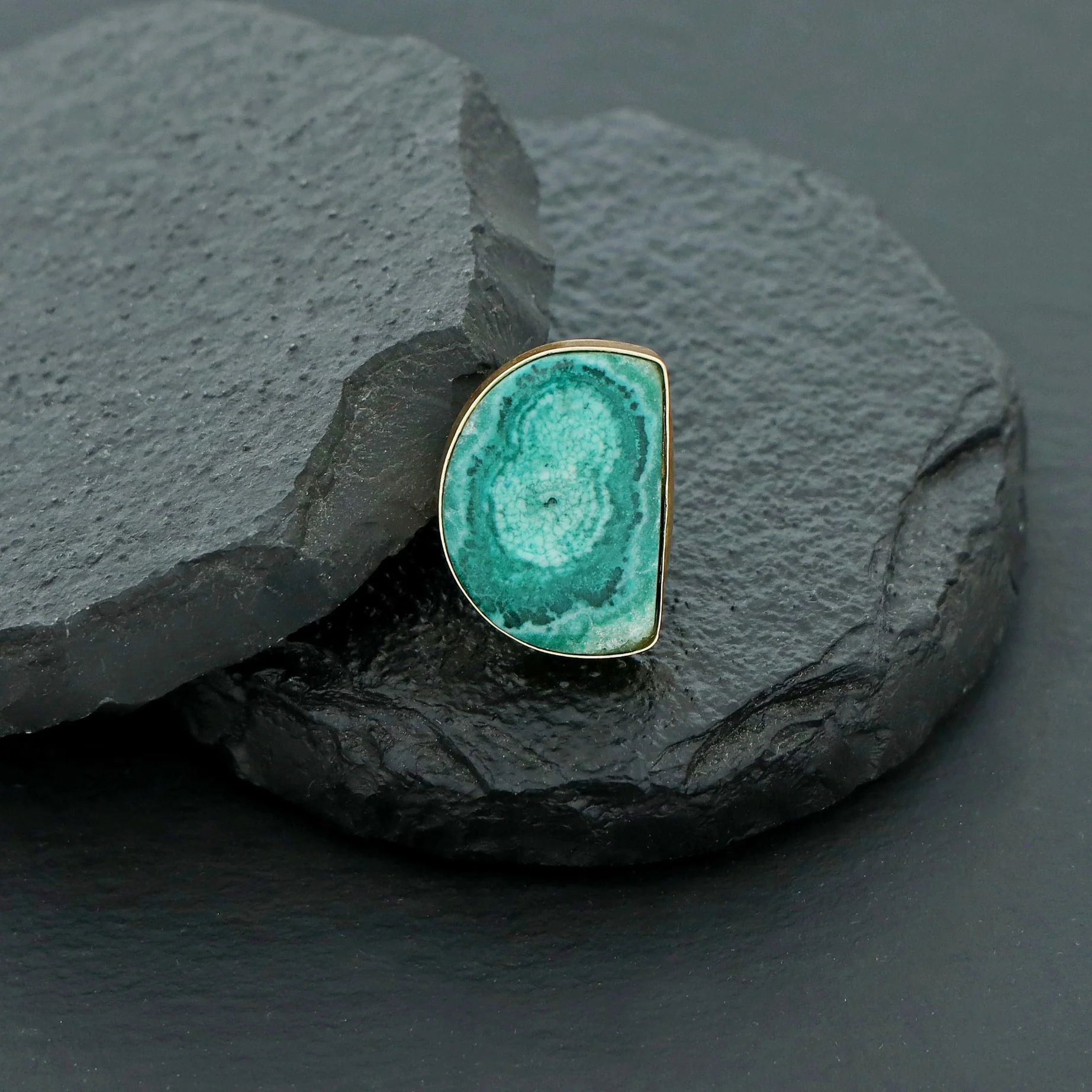 Cecilia Half Circle Agate Ring - Image 3
