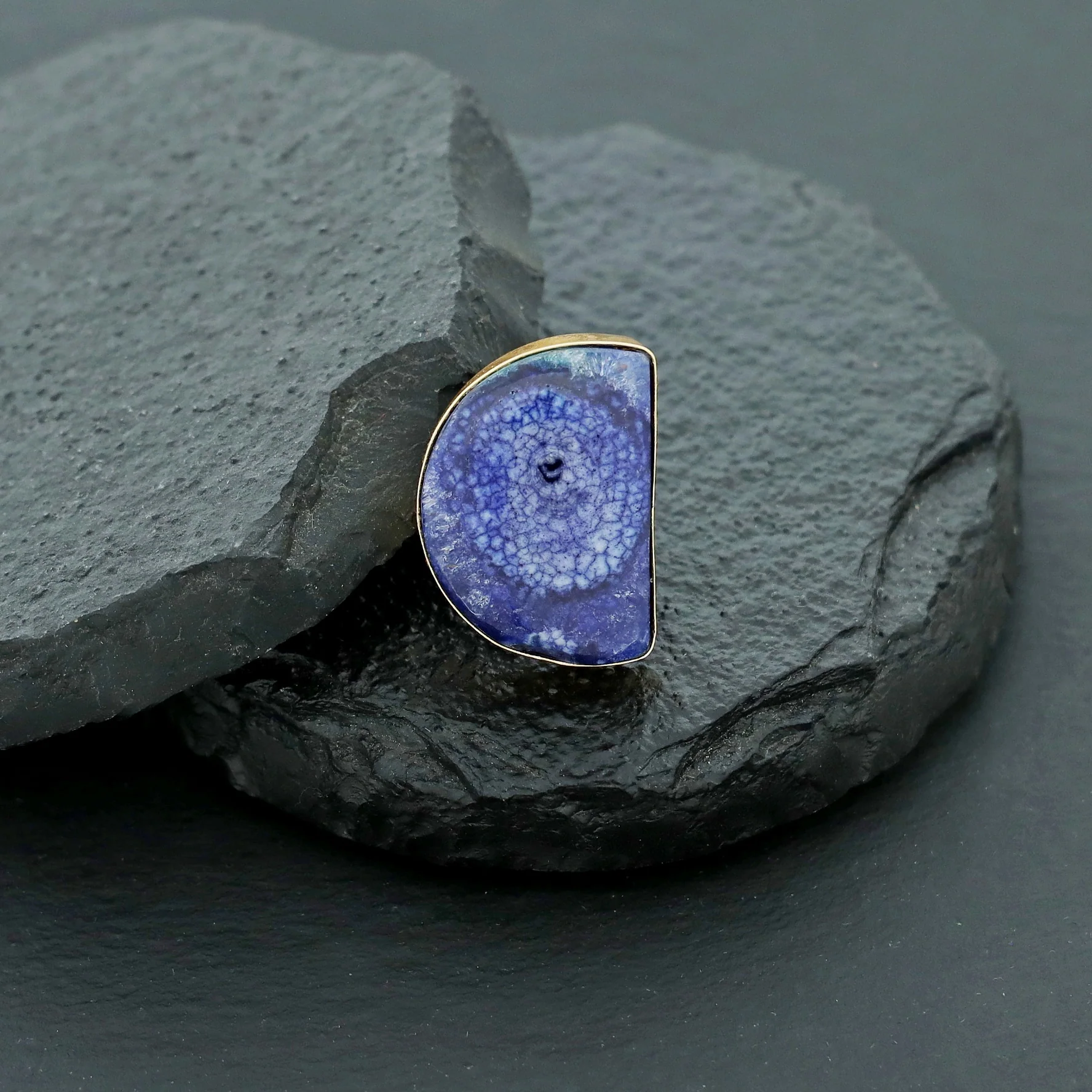 Cecilia Half Circle Agate Ring - Image 6