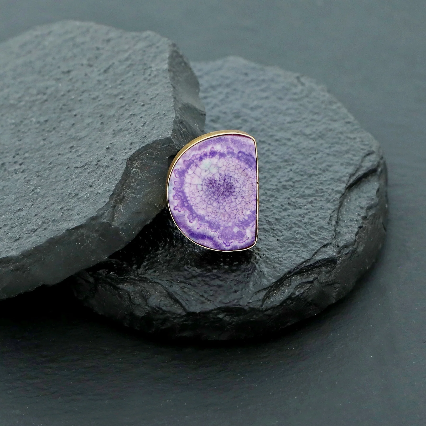 Cecilia Half Circle Agate Ring - Image 7