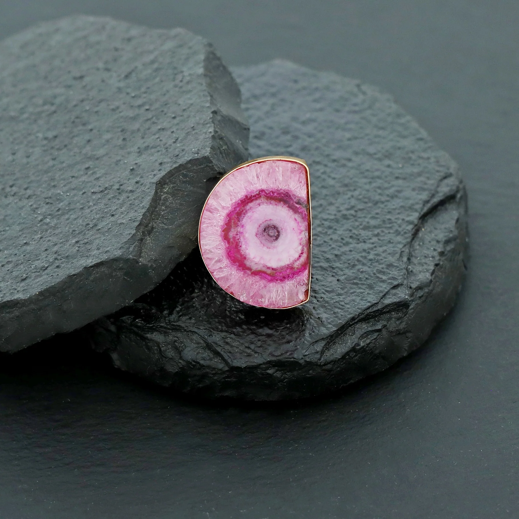 Cecilia Half Circle Agate Ring - Image 9