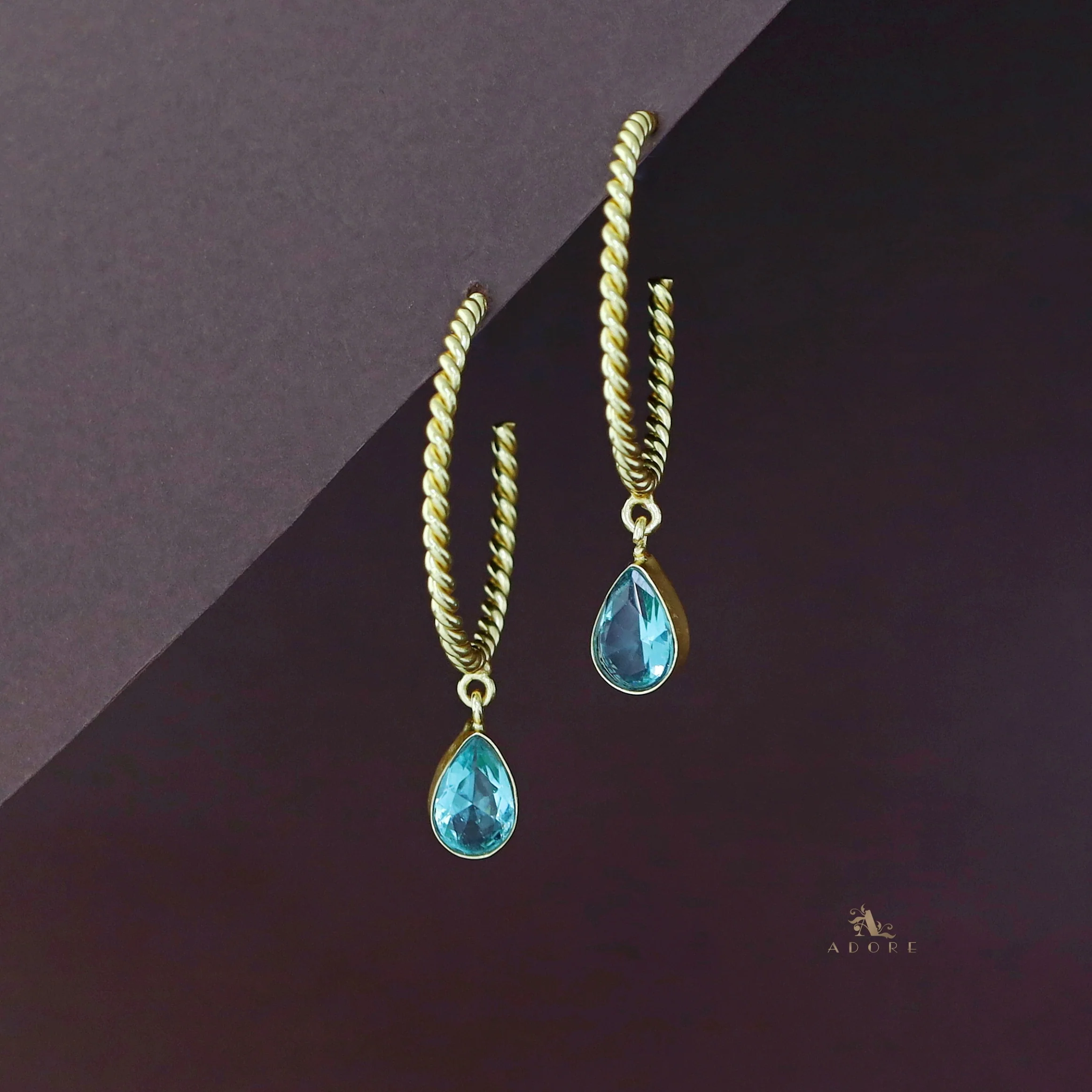 Celena Twisted Hoop Glossy Drop Earring - Image 12