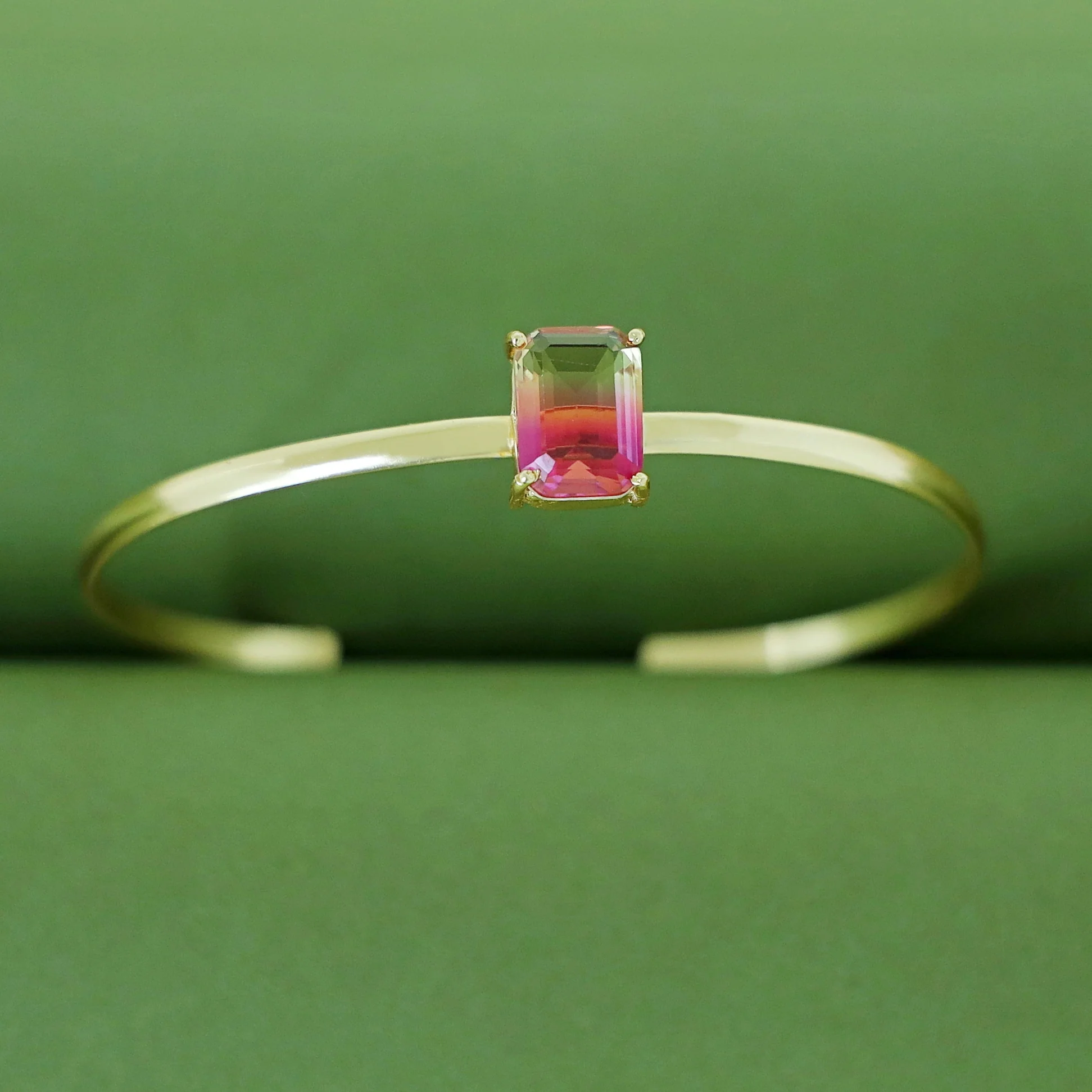 Golden Rectangle Ametrine Glossy Bangle - Image 6