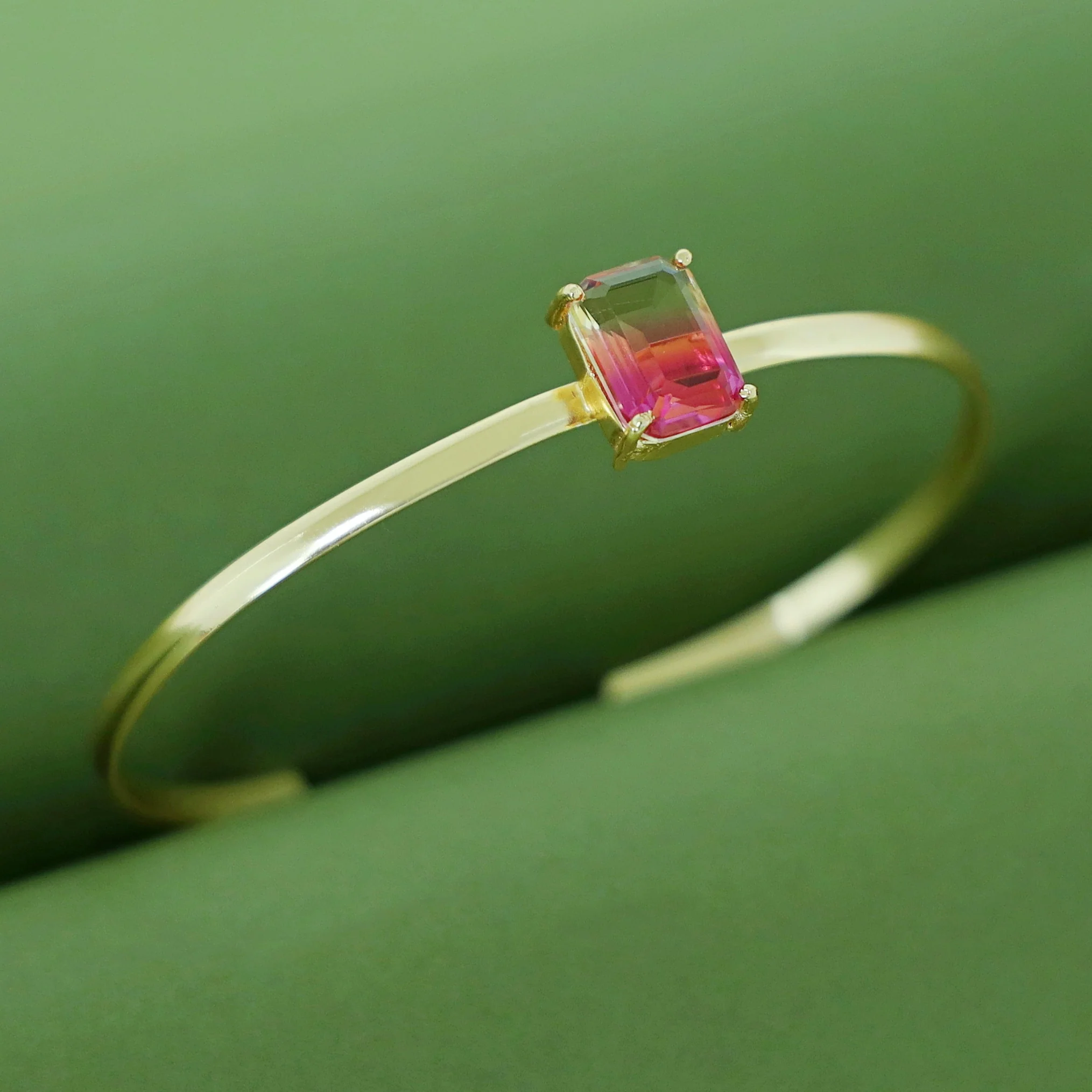 Golden Rectangle Ametrine Glossy Bangle - Image 7