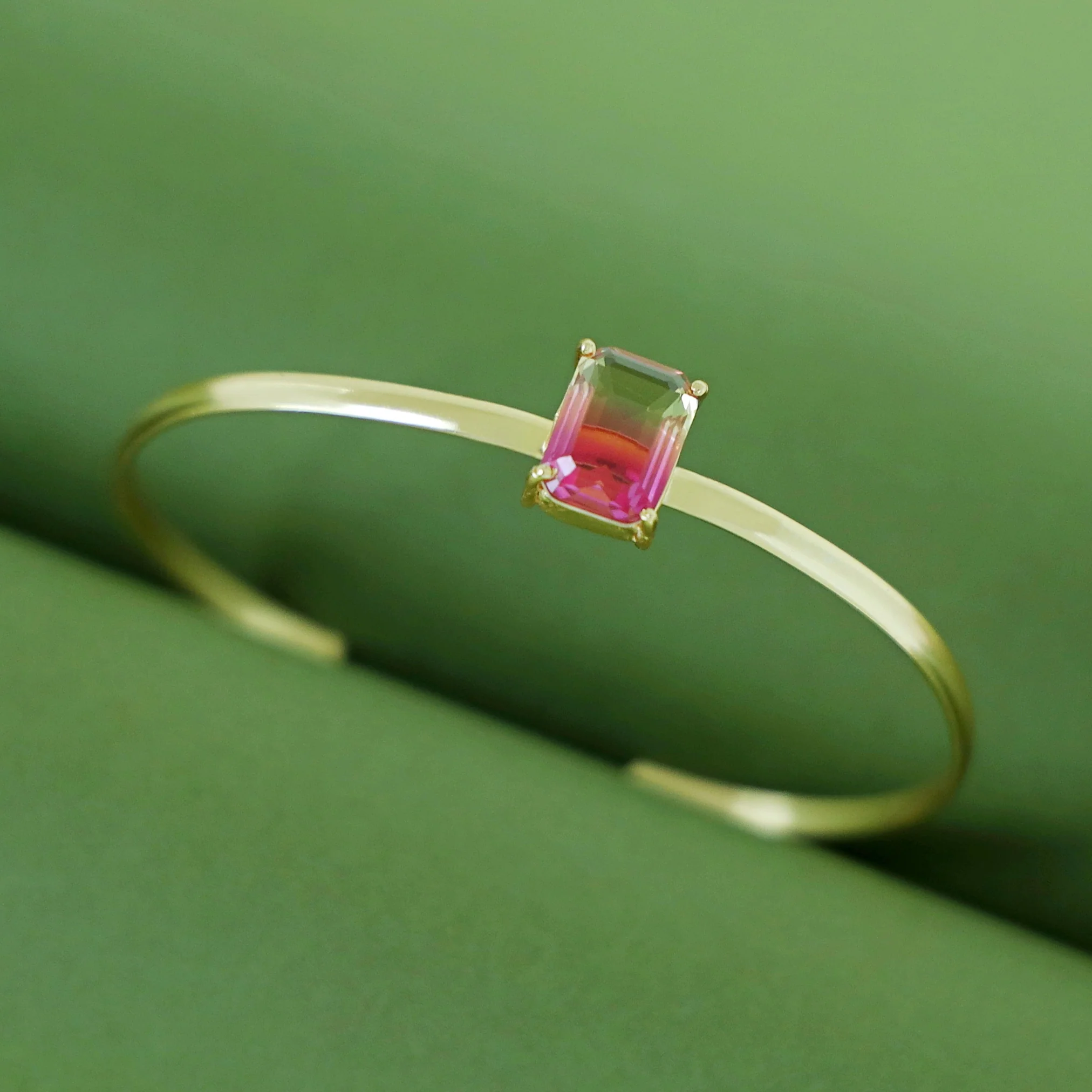 Golden Rectangle Ametrine Glossy Bangle - Image 8