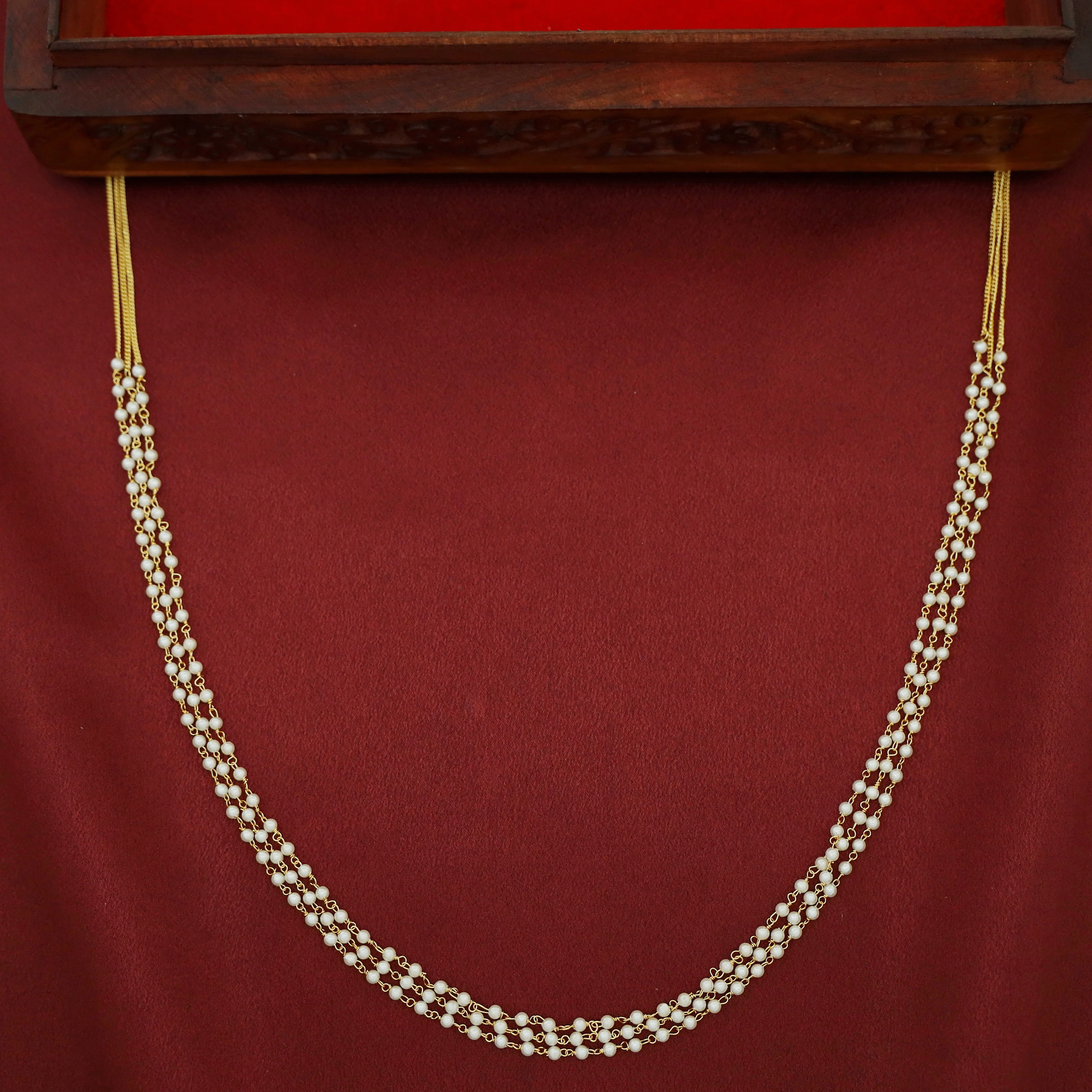 Chainy 3 Layer Carly Pearl Long Neckpiece - Image 3