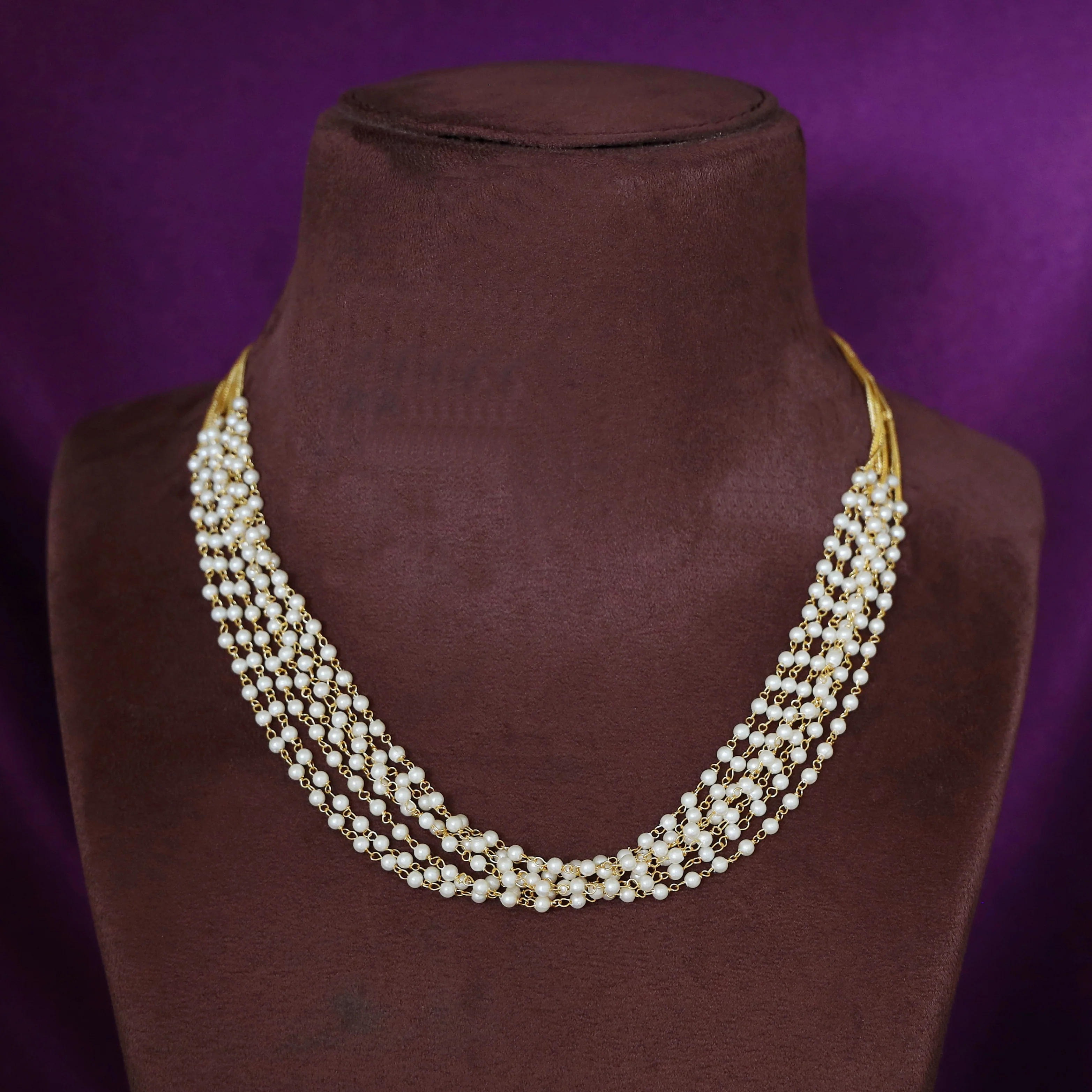 Chainy 7 Layer Carly Pearl Neckpiece - Image 2