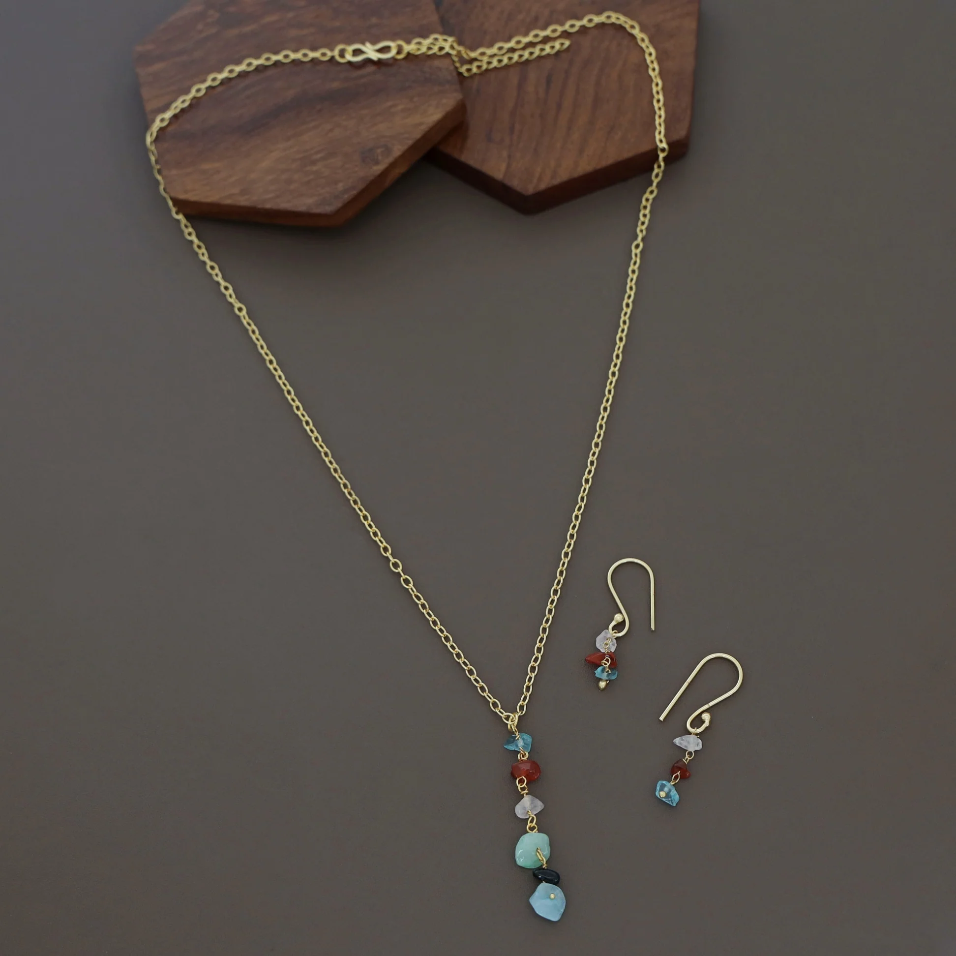 Charlotte Raw Stone Neckpiece With Drop - Image 10
