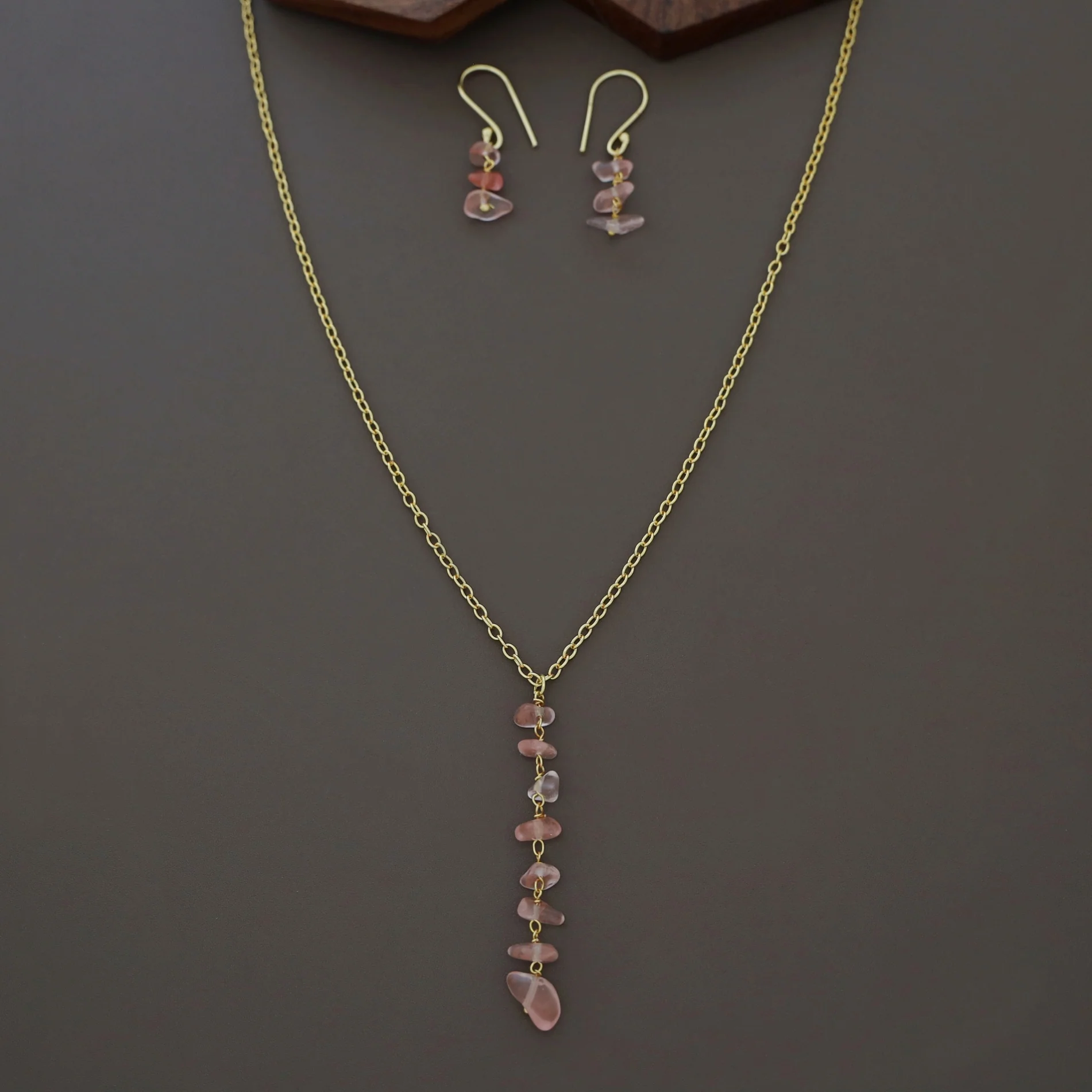 Charlotte Raw Stone Neckpiece With Drop - Image 2