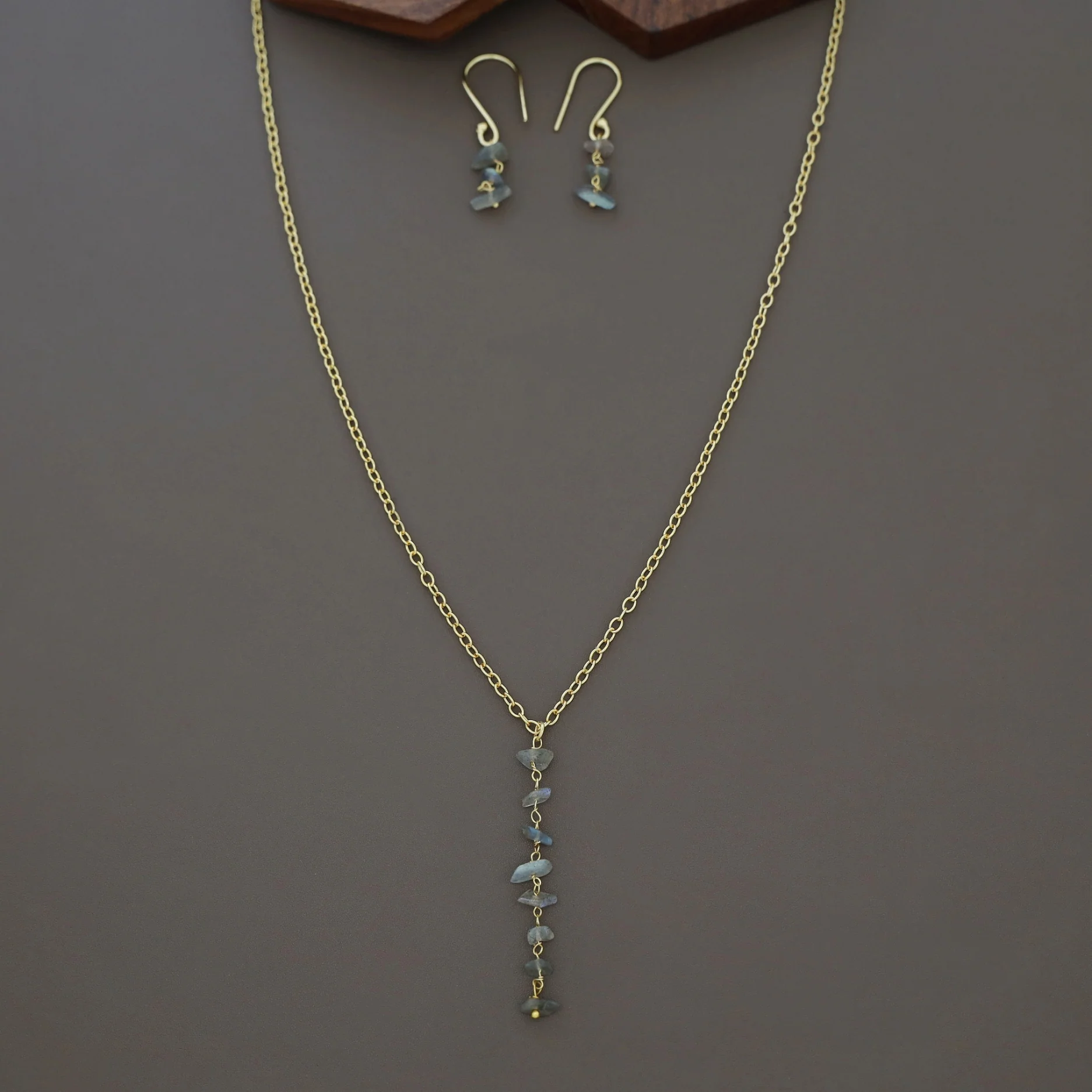 Charlotte Raw Stone Neckpiece With Drop - Image 3