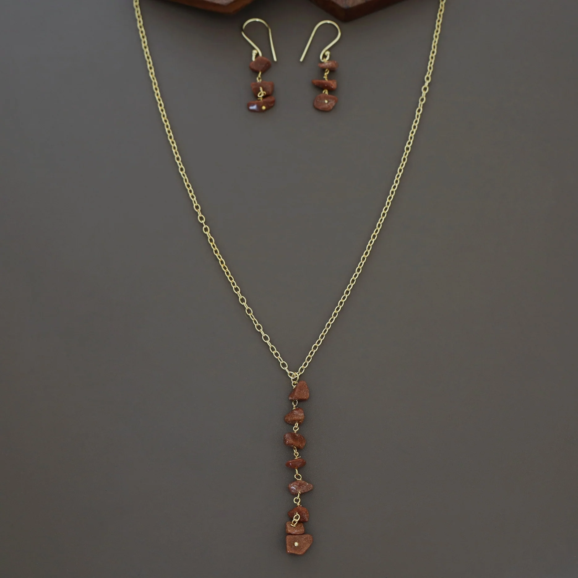 Charlotte Raw Stone Neckpiece With Drop - Image 4