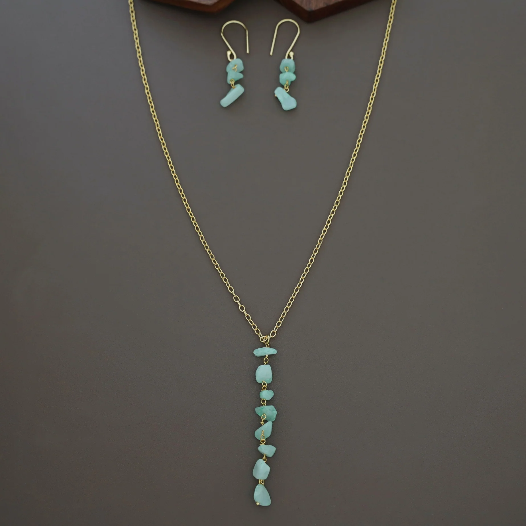Charlotte Raw Stone Neckpiece With Drop - Image 5