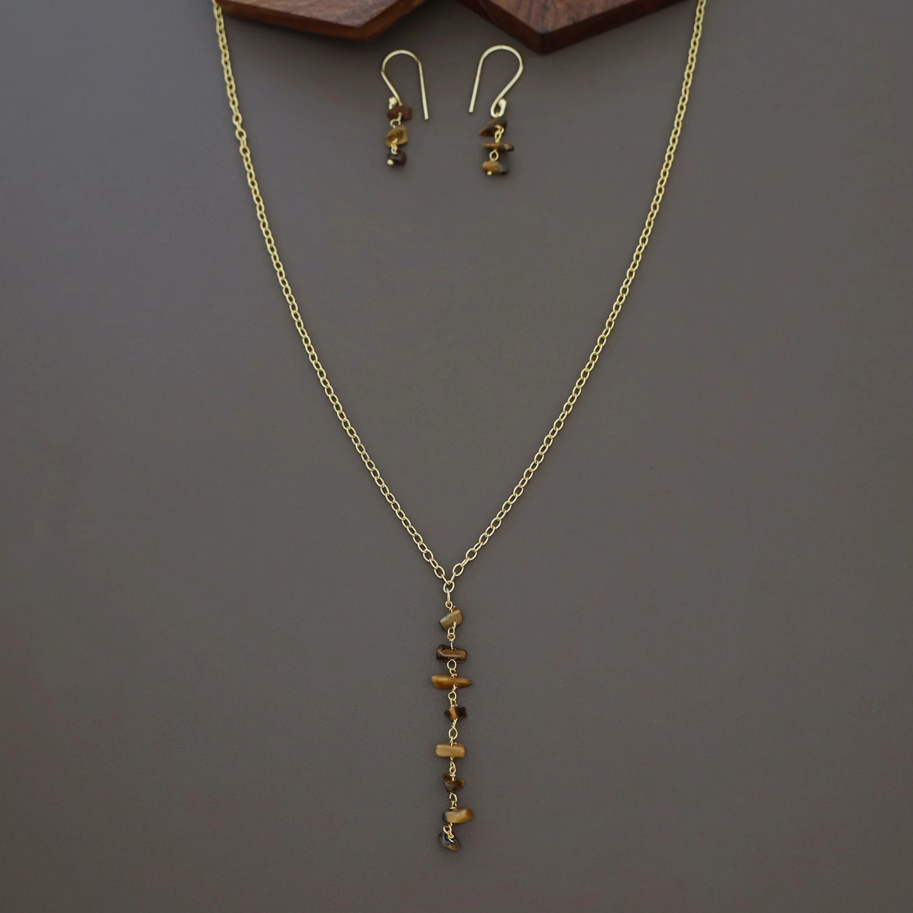 Charlotte Raw Stone Neckpiece With Drop - Image 6