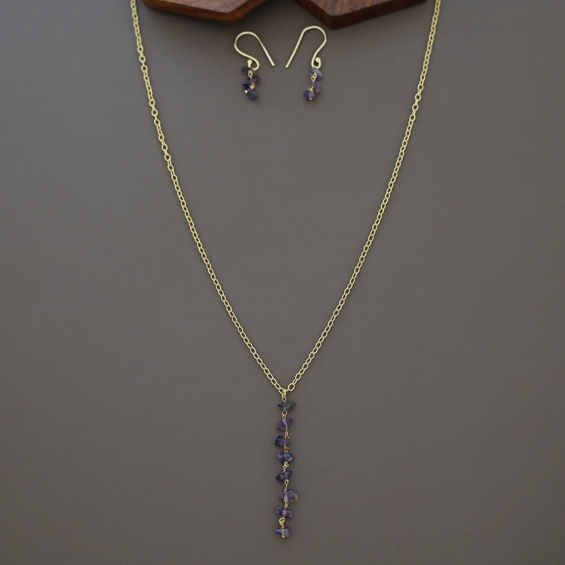 Charlotte Raw Stone Neckpiece With Drop - Image 8