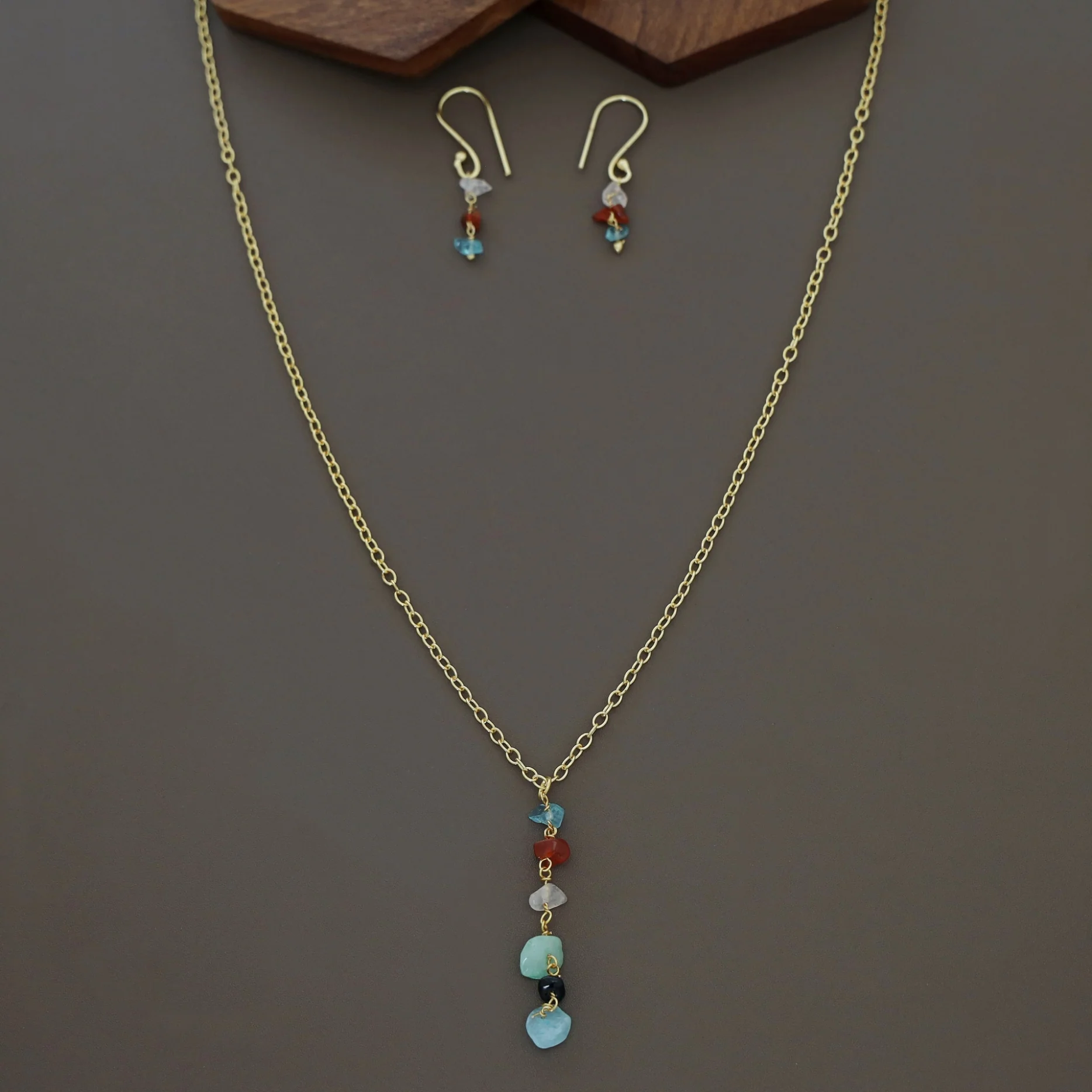 Charlotte Raw Stone Neckpiece With Drop - Image 9