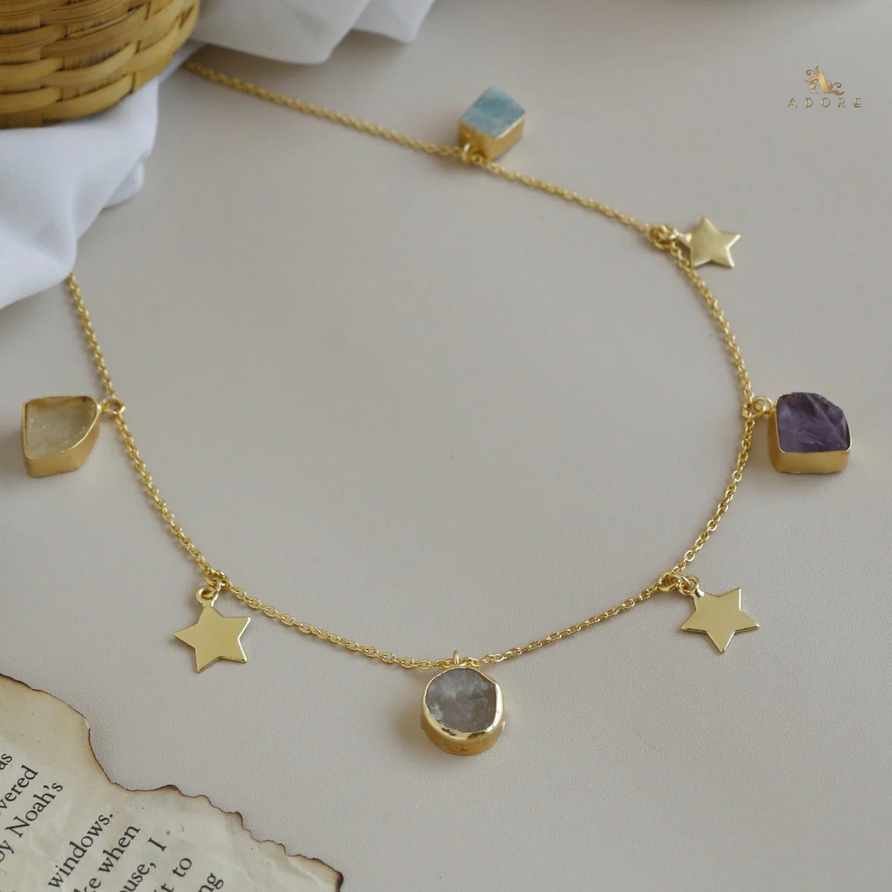 Chethasi Raw Stone + Gold Star Neckpiece - Image 13