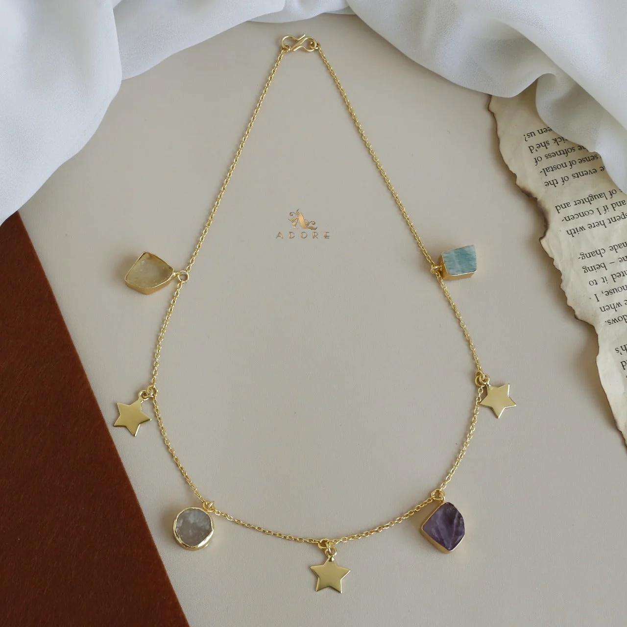 Chethasi Raw Stone + Gold Star Neckpiece - Image 2