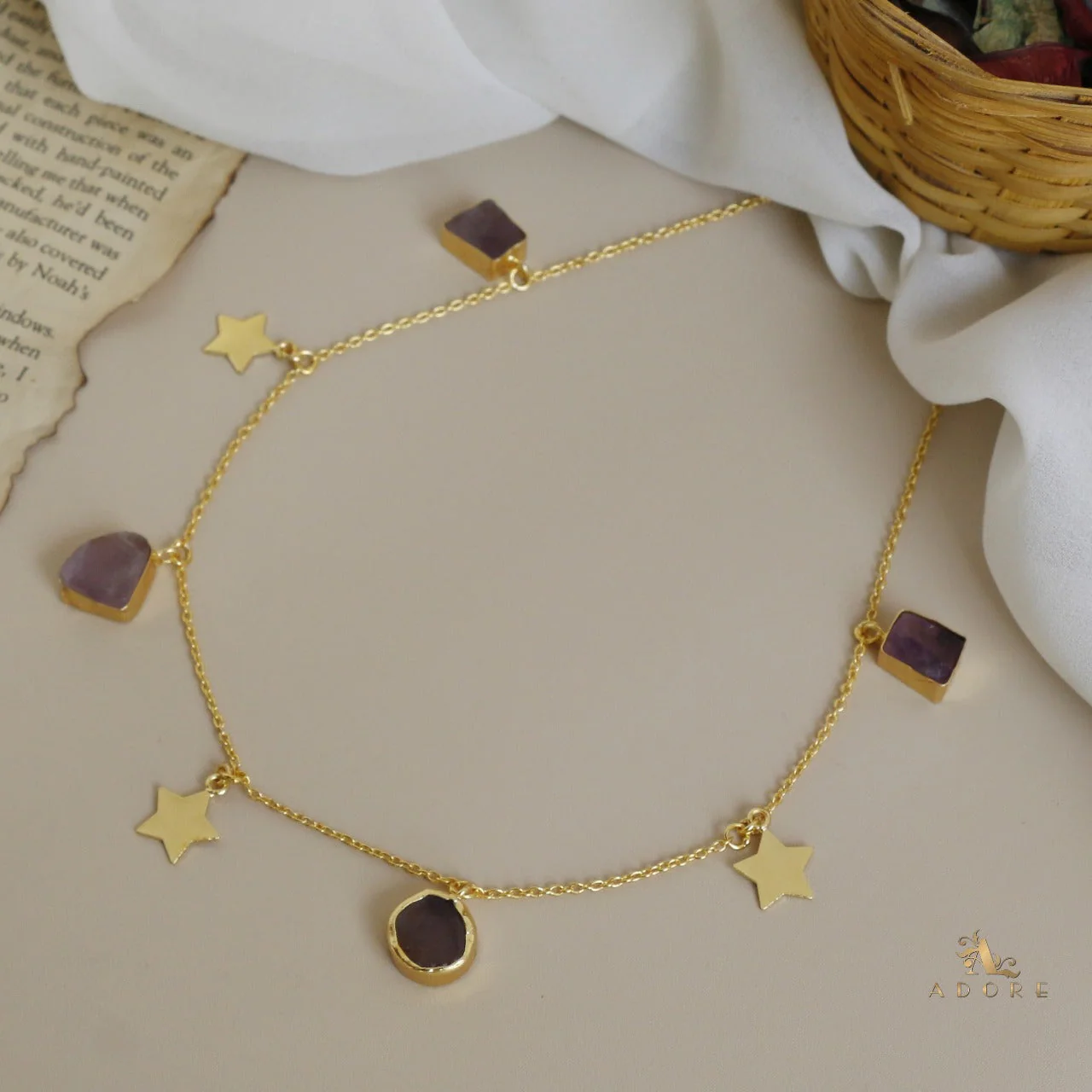 Chethasi Raw Stone + Gold Star Neckpiece - Image 3