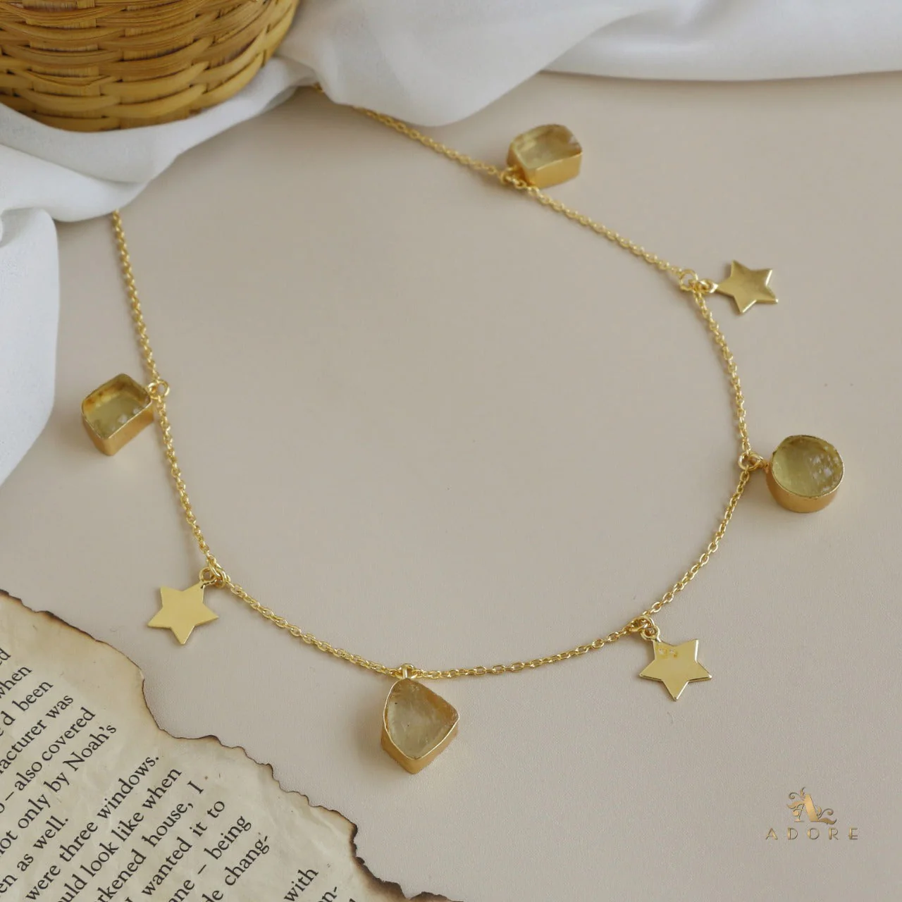 Chethasi Raw Stone + Gold Star Neckpiece - Image 4