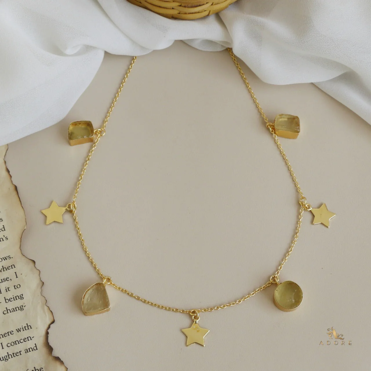 Chethasi Raw Stone + Gold Star Neckpiece - Image 5
