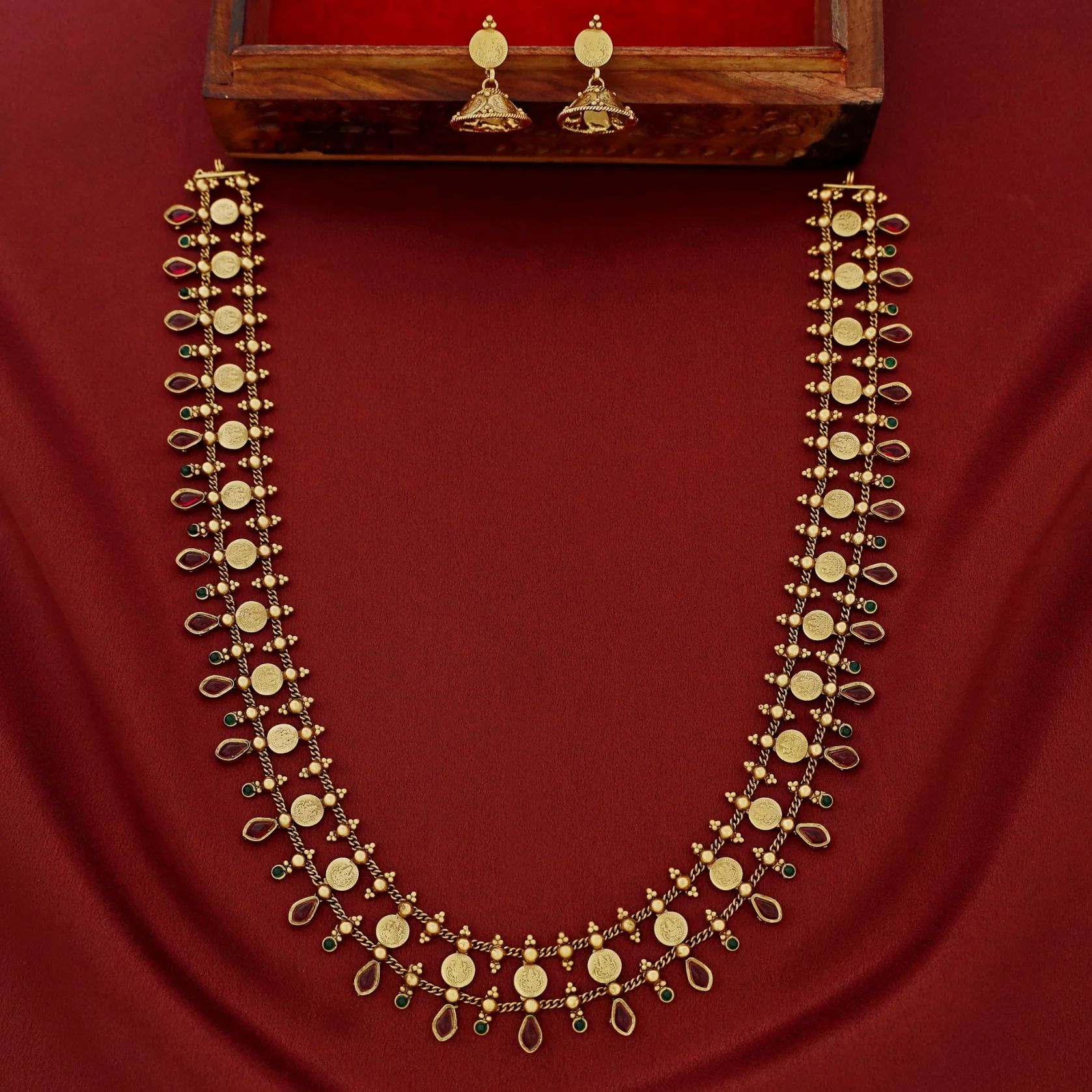 Chitrani Kashi 2 Layer Long Neckpiece With Earring - Image 3