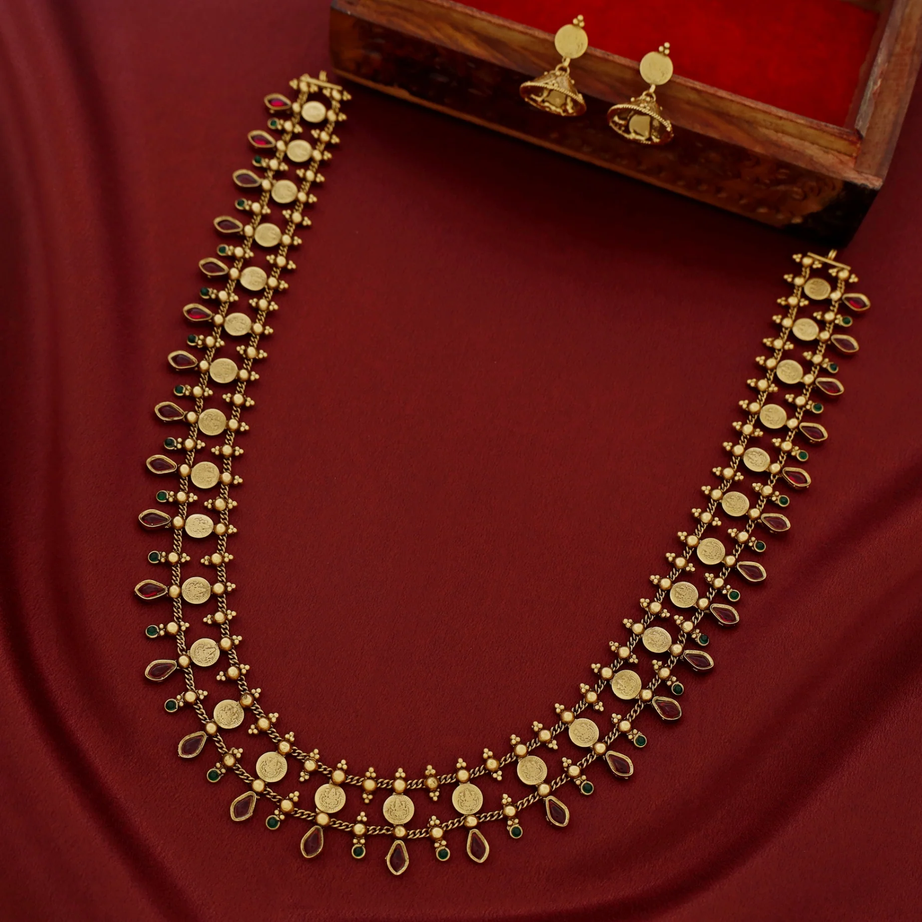 Chitrani Kashi 2 Layer Long Neckpiece With Earring - Image 4
