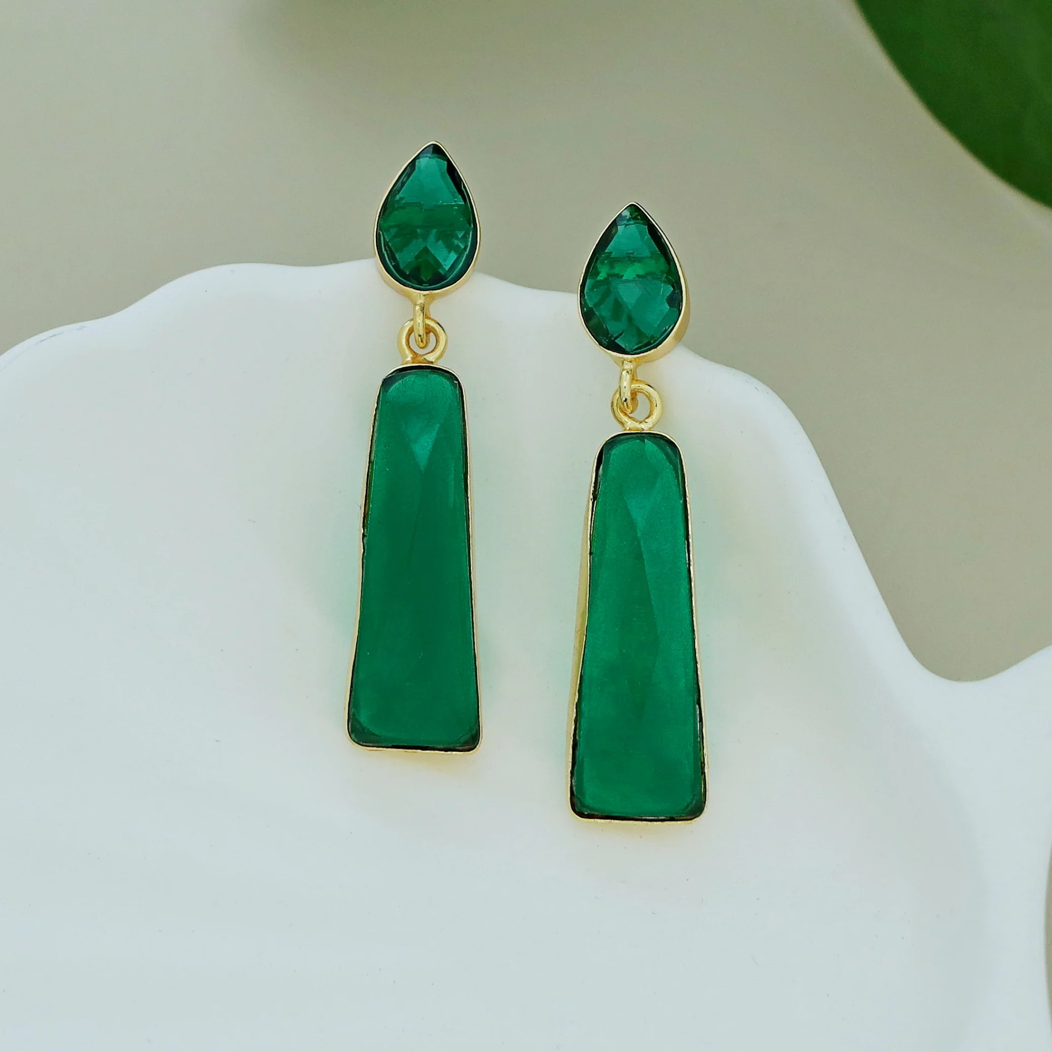 Chris Glossy Stone Drop Earring - Image 2
