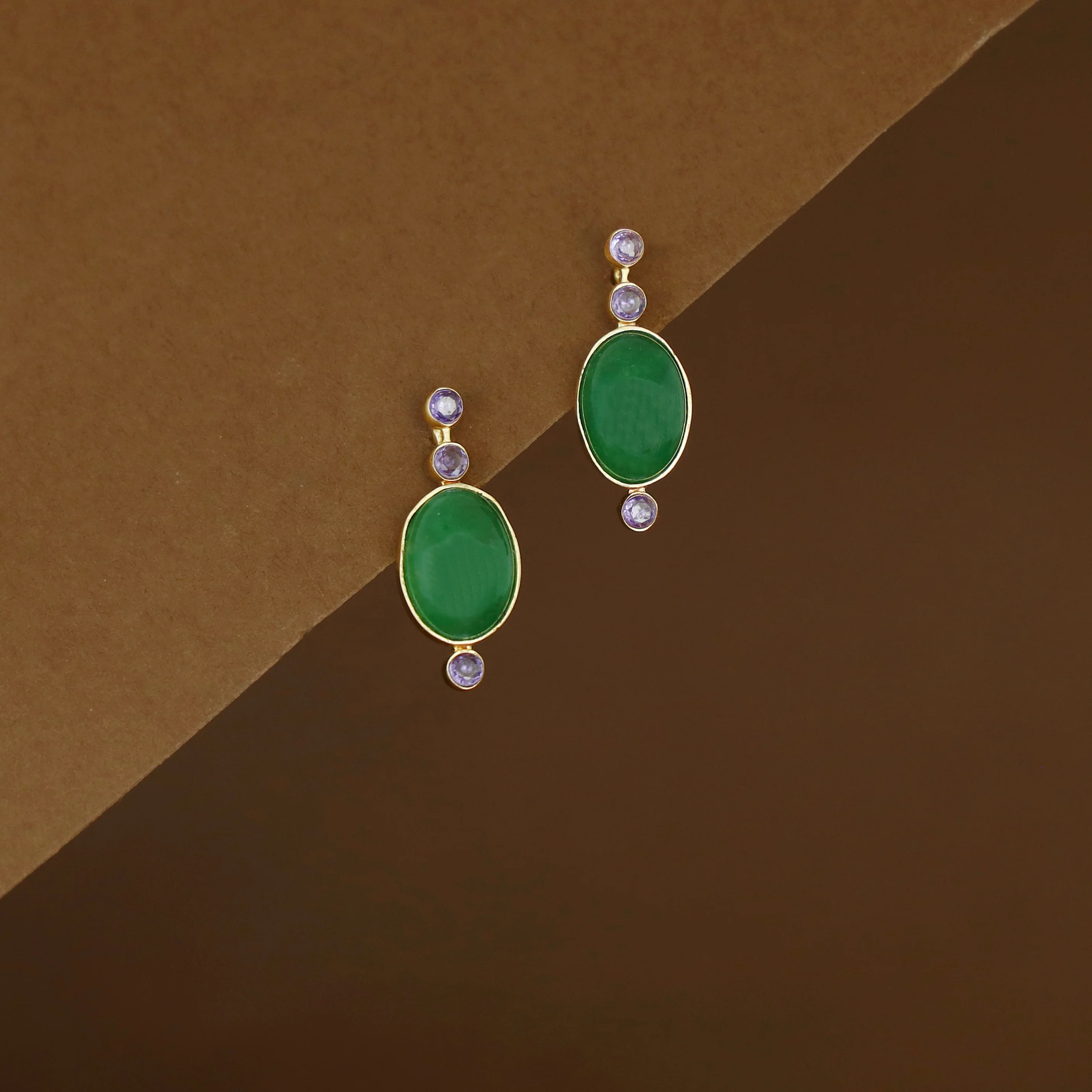 Christina Natural + Glossy Stone Earring - Image 4
