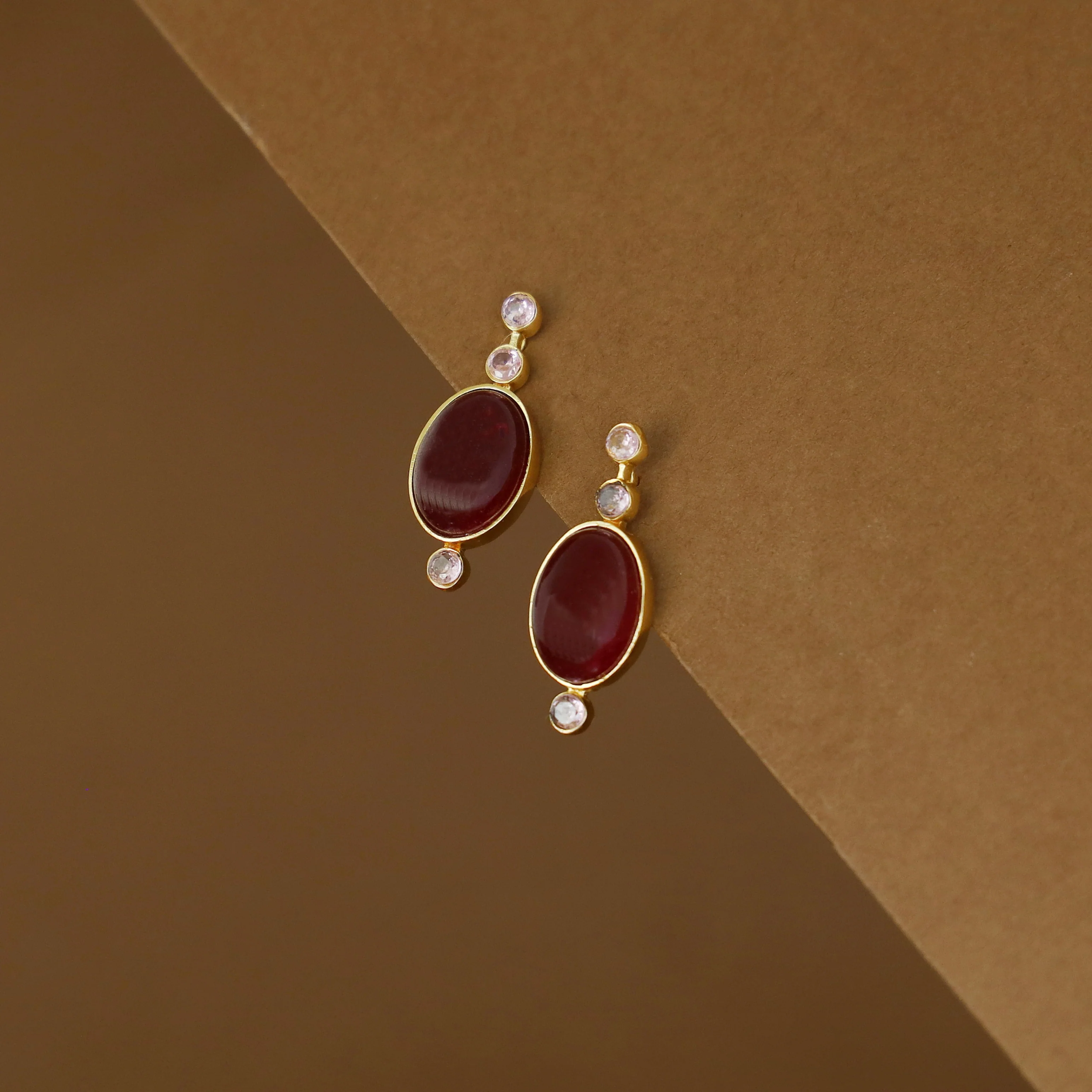 Christina Natural + Glossy Stone Earring - Image 6