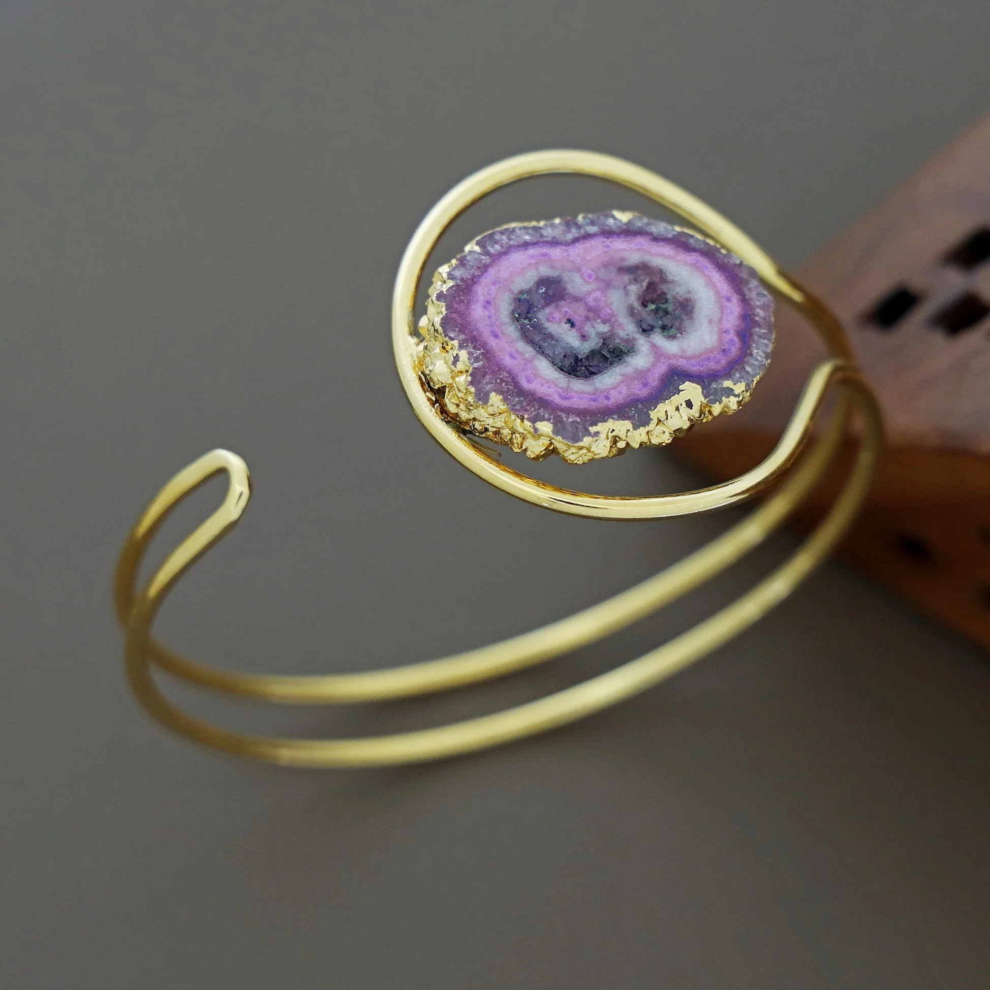 Clarita Electro Plated Agate Stone Bangle - Image 18