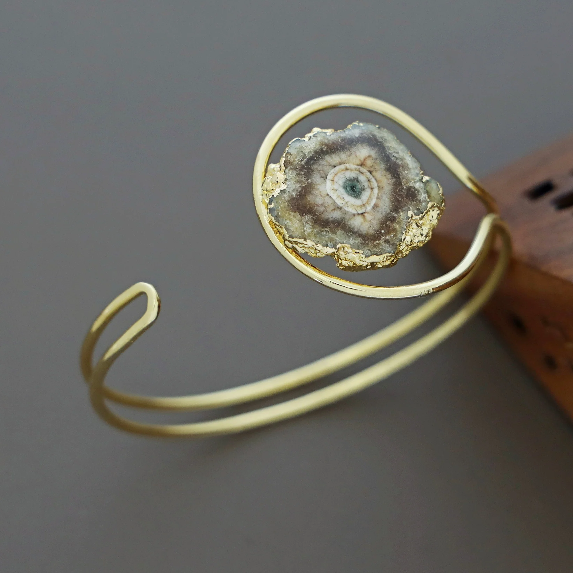 Clarita Electro Plated Agate Stone Bangle - Image 25