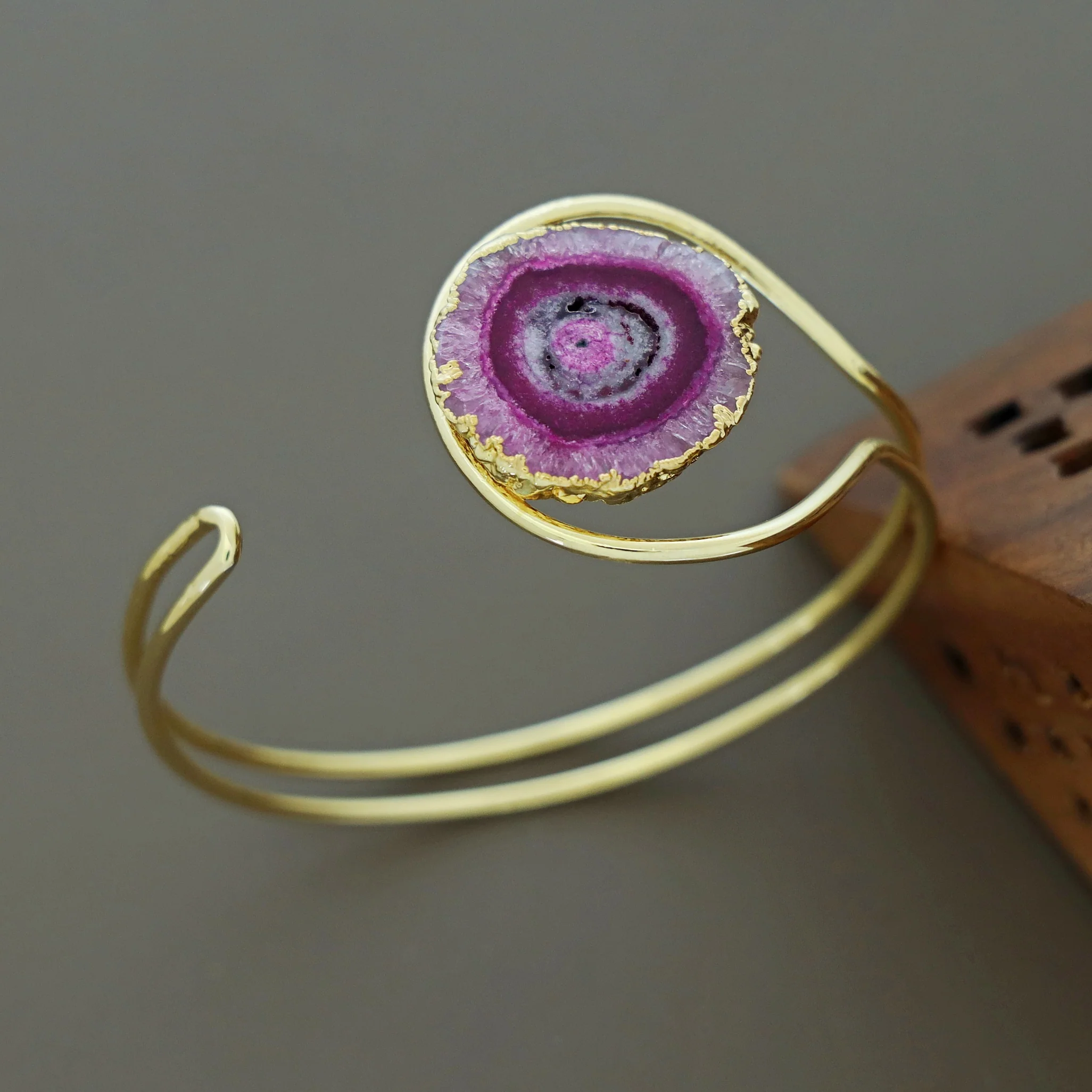 Clarita Electro Plated Agate Stone Bangle - Image 27