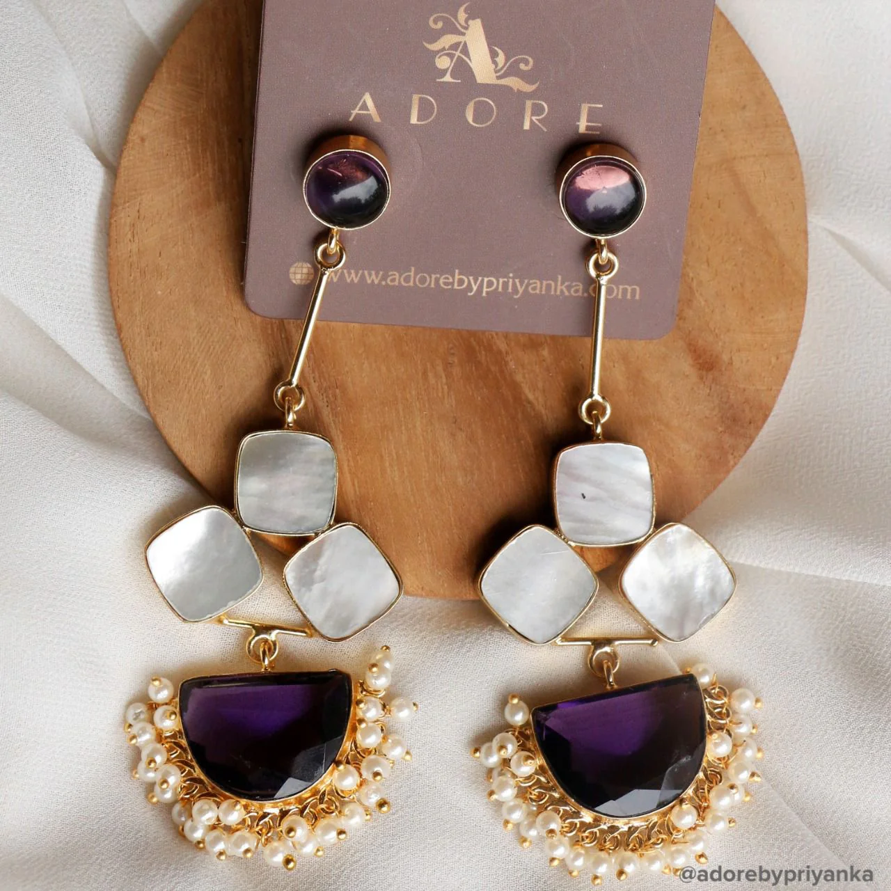 Classy Pendulum MOP Earring (Colour Options) - Image 10