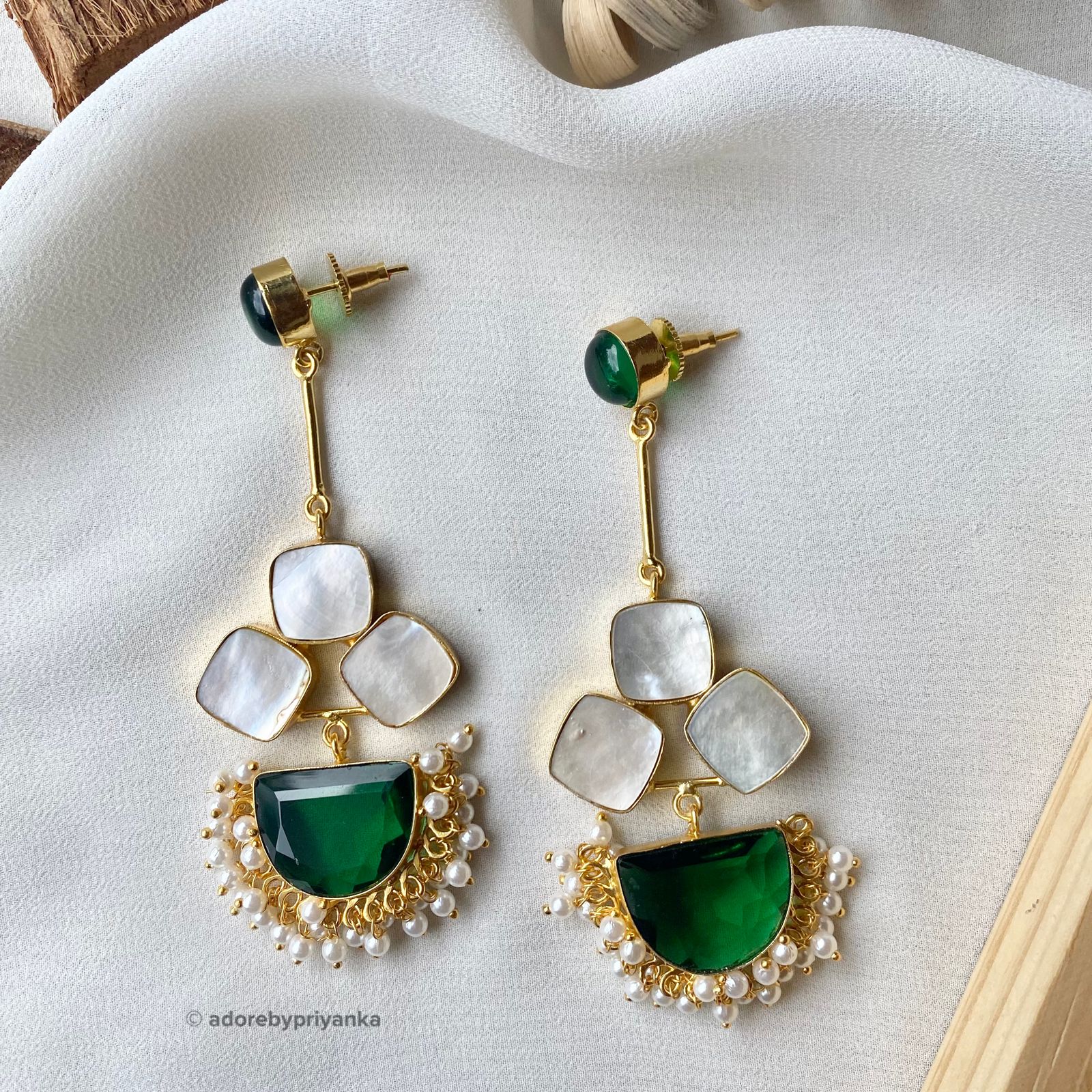 Classy Pendulum MOP Earring (Colour Options) - Image 11